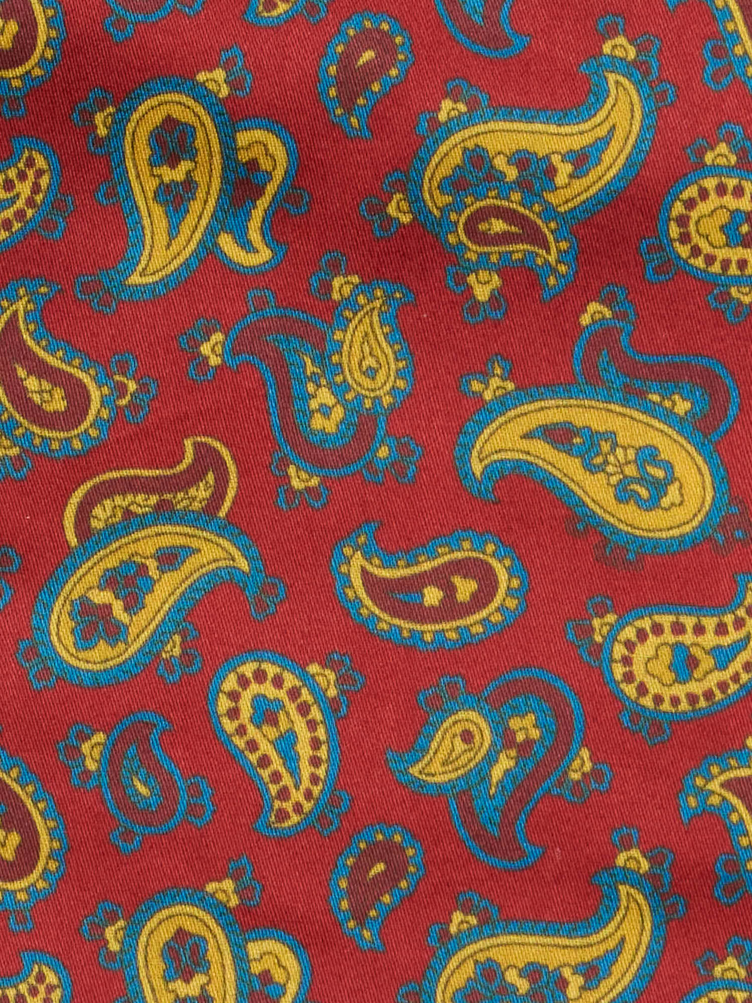 PIETRA SALATA Burgundy Paisley Cotton Spread Collar Shirt