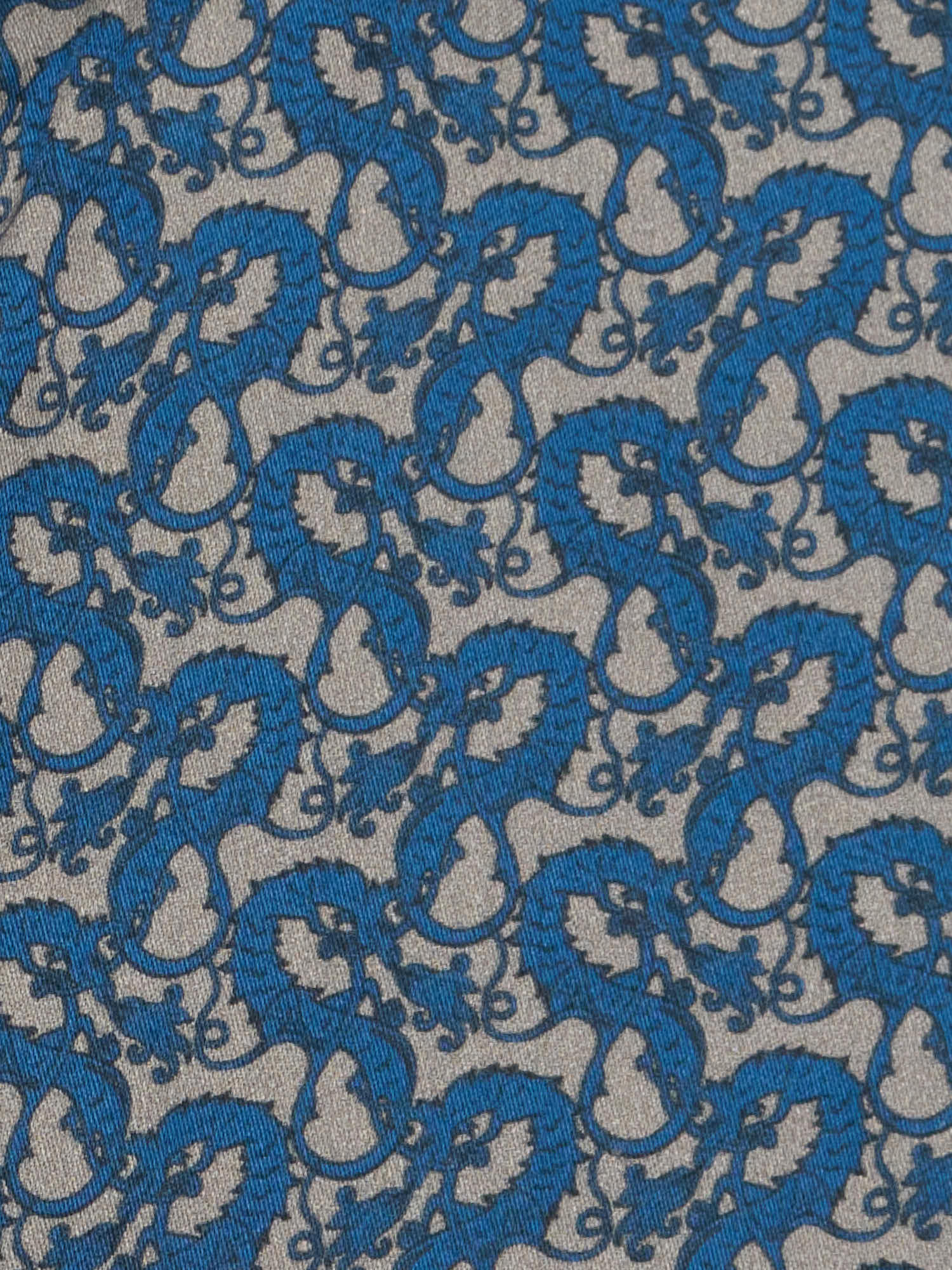 PIETRA SALATA Grey-Blue Dragons Cotton Spread Collar Shirt