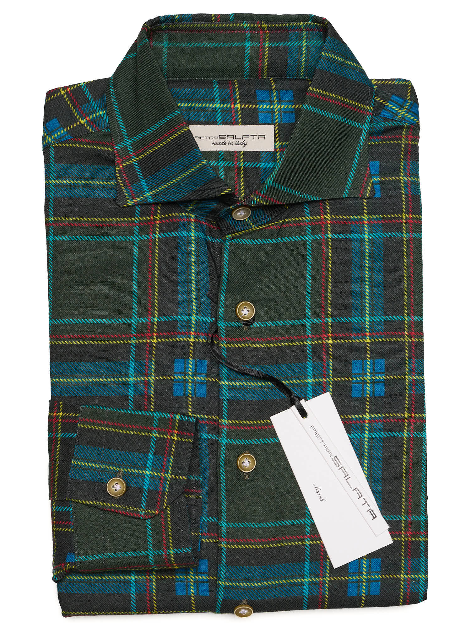 PIETRA SALATA Multicolor Plaid Twill Cotton Shirt