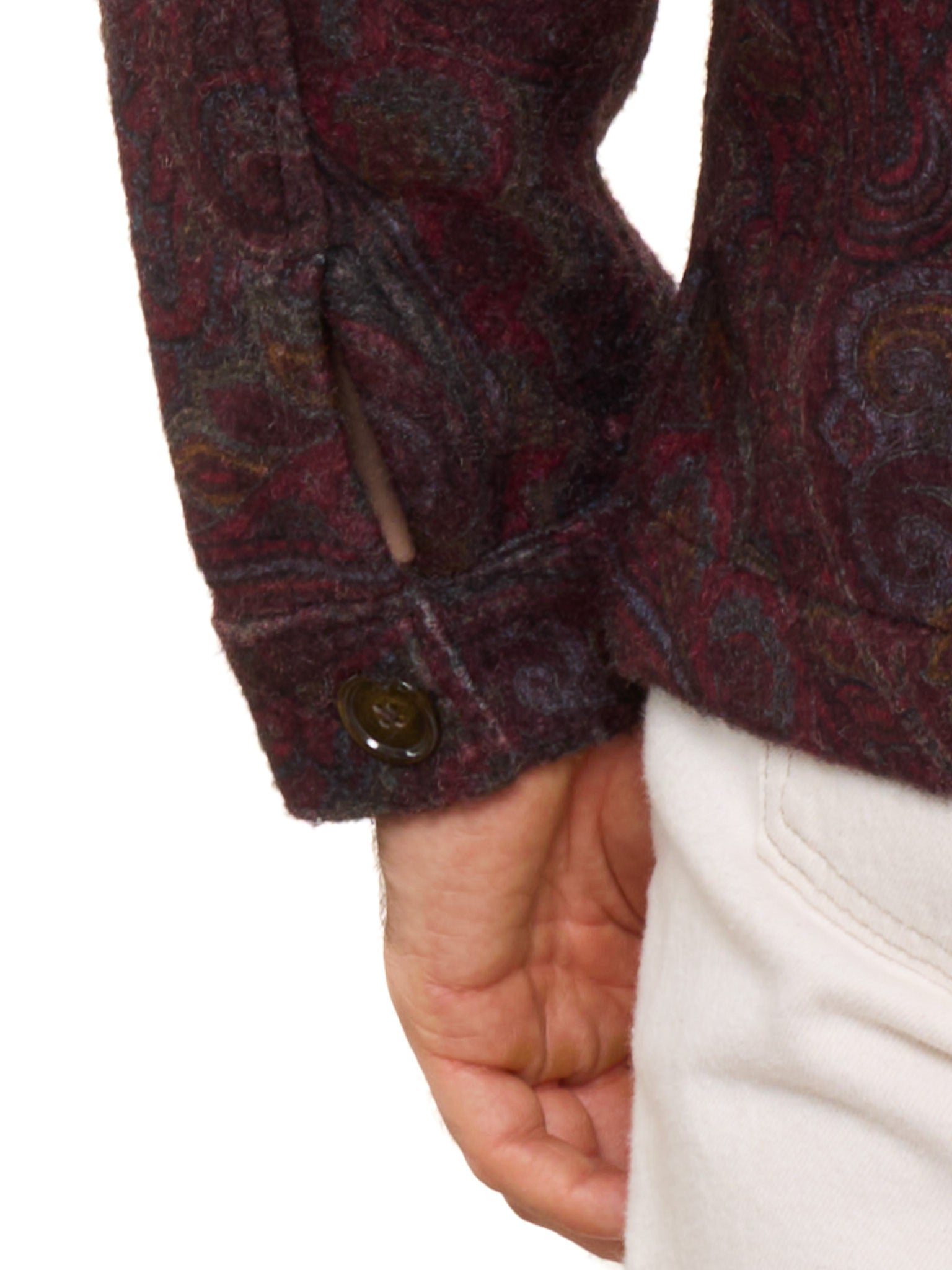 PIETRA SALATA Napoli Beetroot Paisley Safari Jacket Overshirt NEW