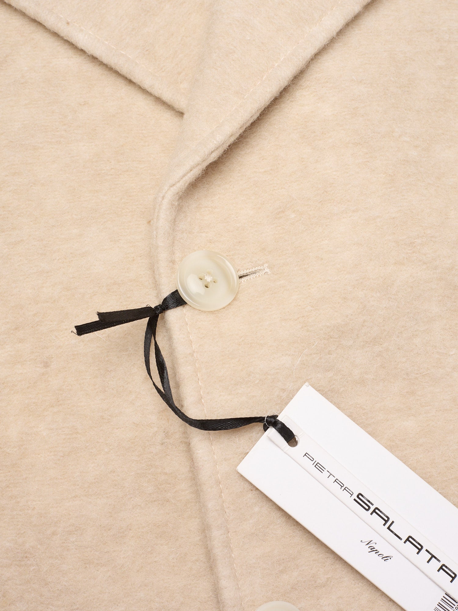 PIETRA SALATA Napoli Beige Peacot In Lana Cotta Wool Jacket NEW
