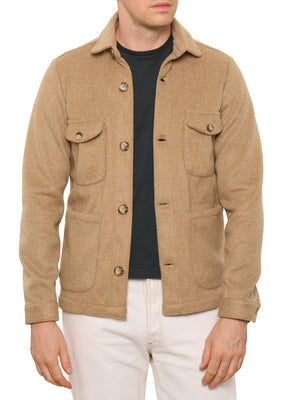 PIETRA SALATA Napoli Beige Safari Jacket Overshirt NEW S