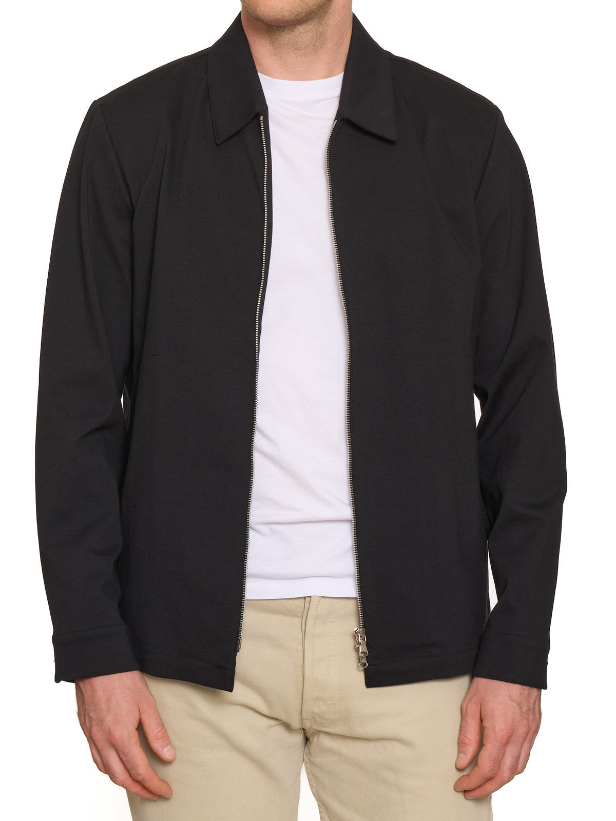 PIETRA SALATA Napoli Black Cotton-Polyester-Elastane Harrington Jacket NEW
