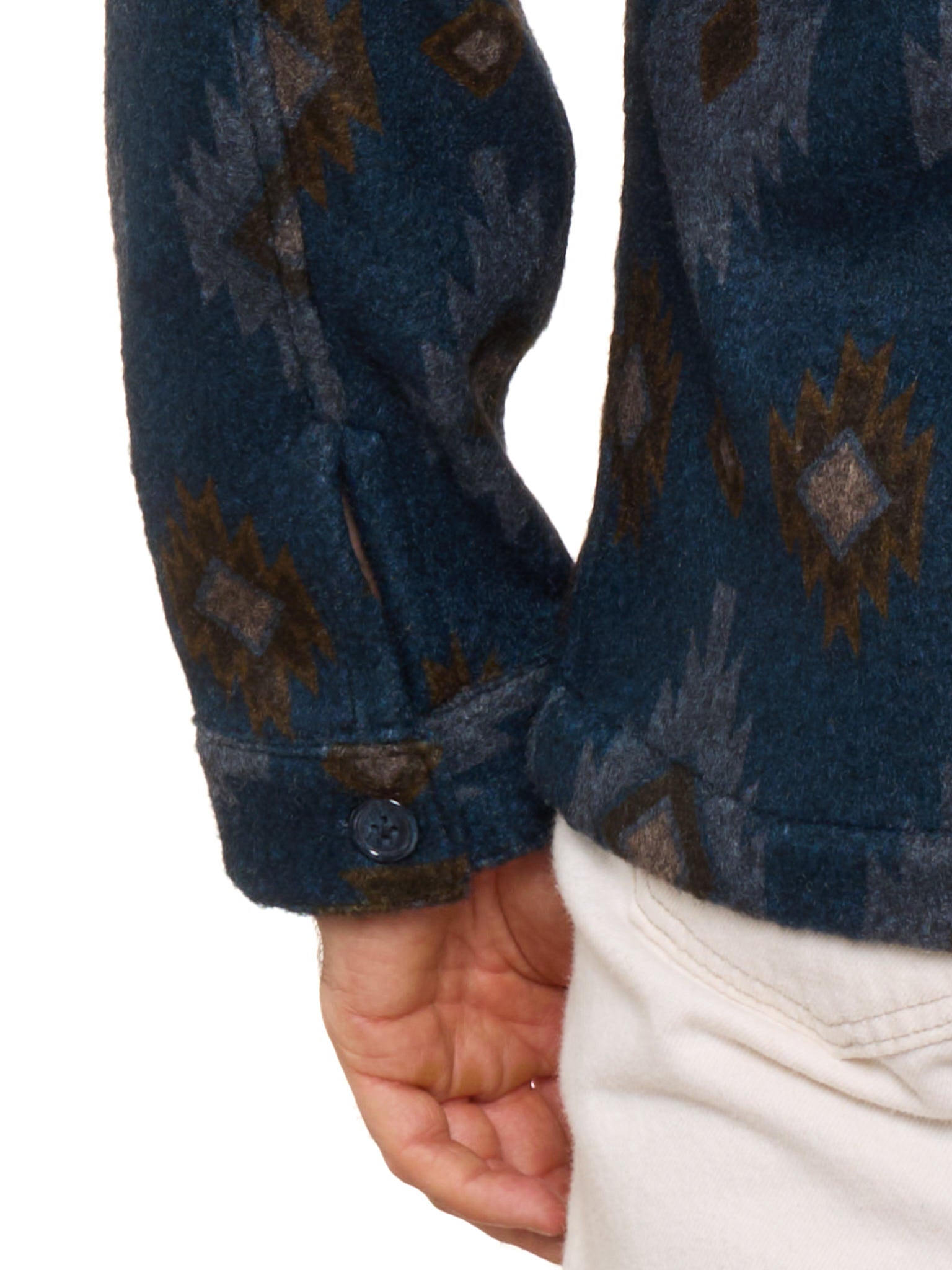 PIETRA SALATA Napoli Blue Navajo Pattern Safari Jacket Overshirt NEW
