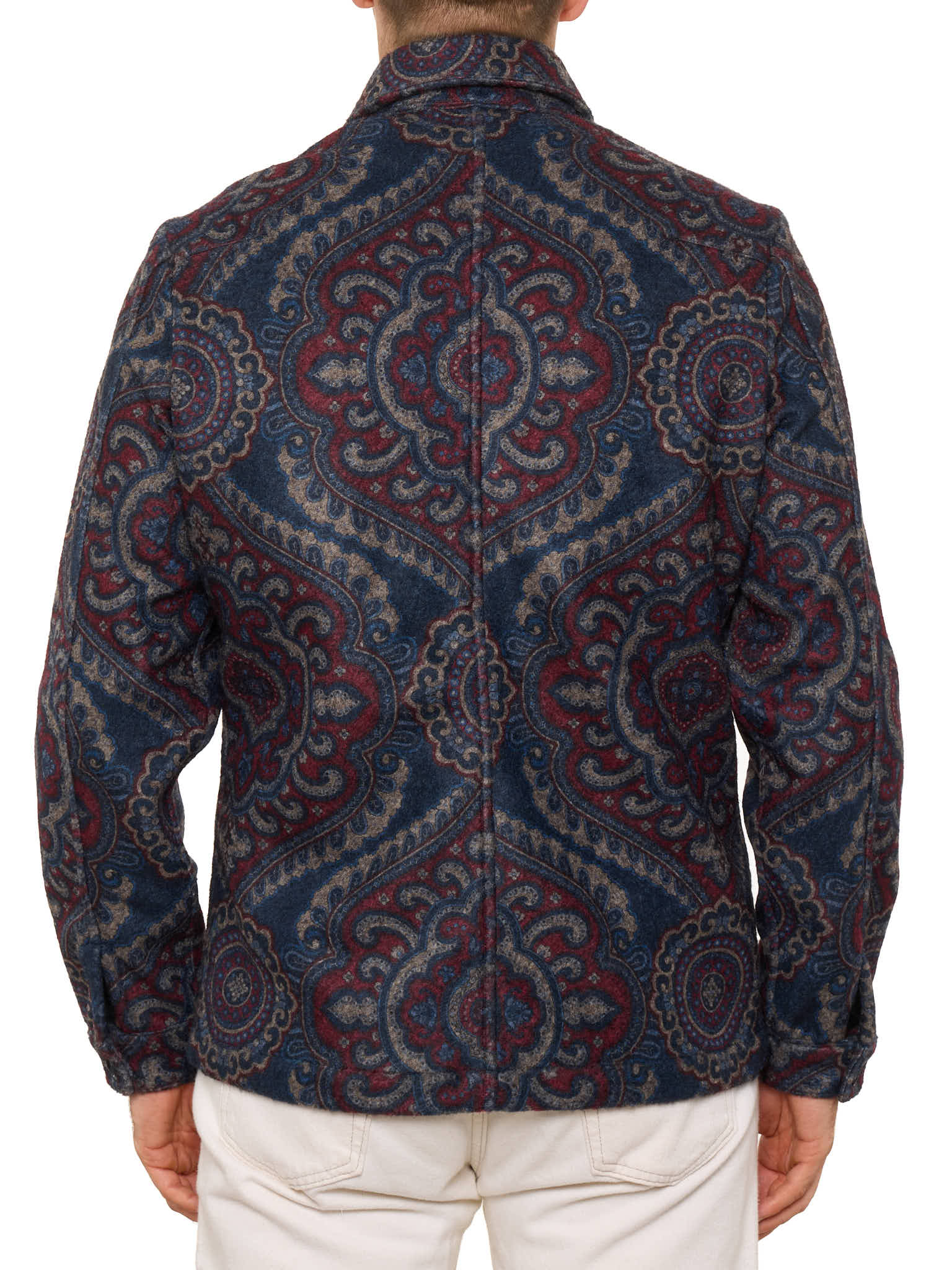 PIETRA SALATA Napoli Blue Paisley Pattern Jacket Overshirt NEW