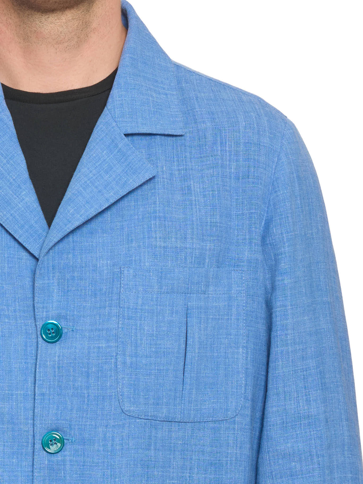 PIETRA SALATA Napoli Blue Linen-Polyamide Lightweight Jacket NEW