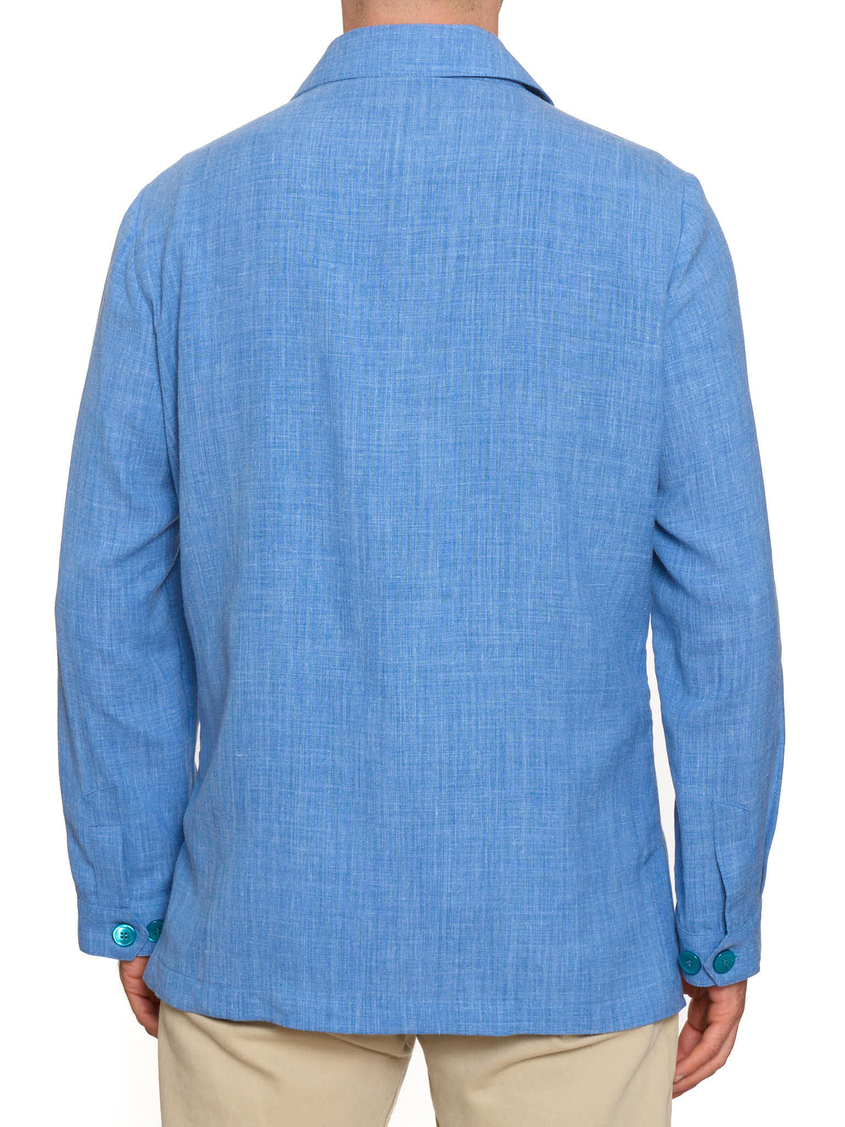 PIETRA SALATA Napoli Blue Linen-Polyamide Lightweight Jacket NEW