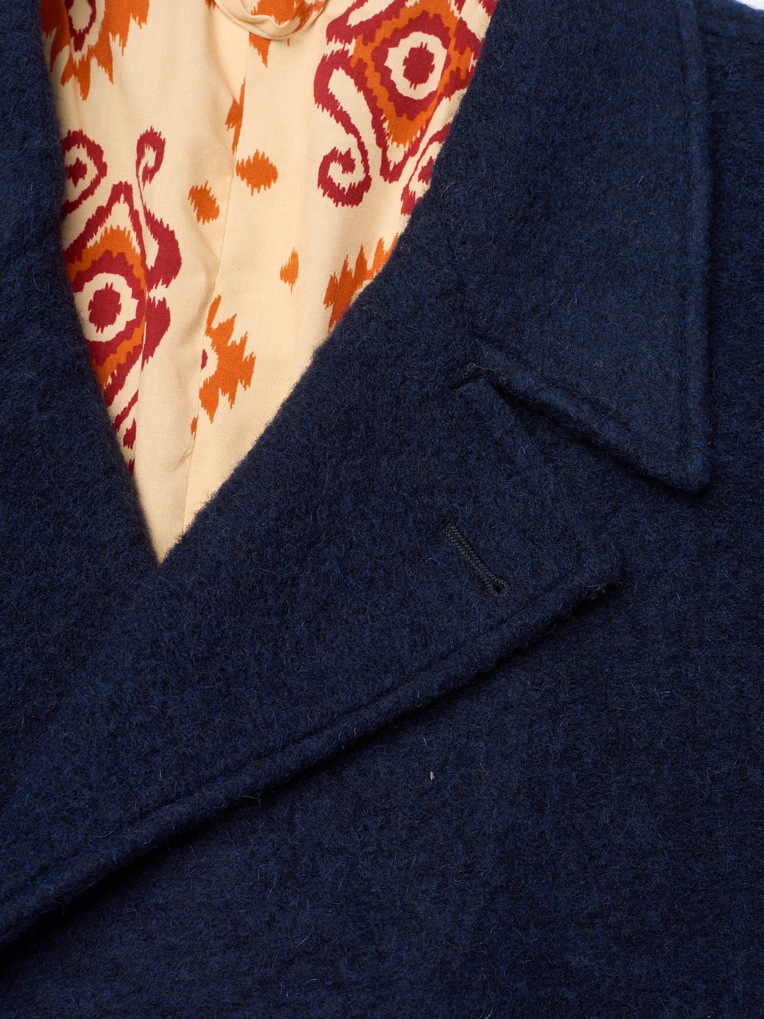 PIETRA SALATA Napoli Blue Navajo Lining Peacot Jacket Lana Cotta