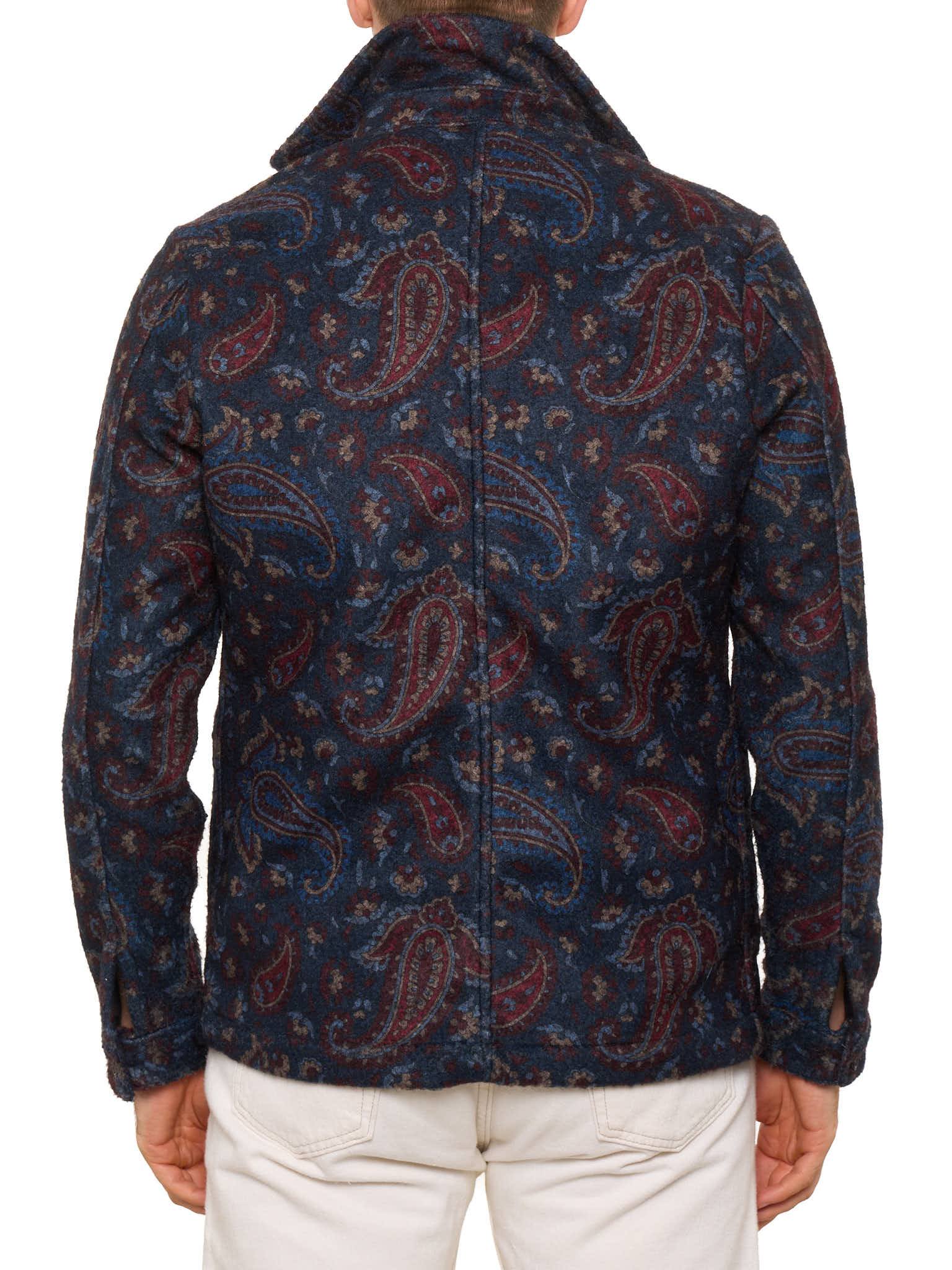 PIETRA SALATA Napoli Blue Paisley Safari Jacket Overshirt NEW