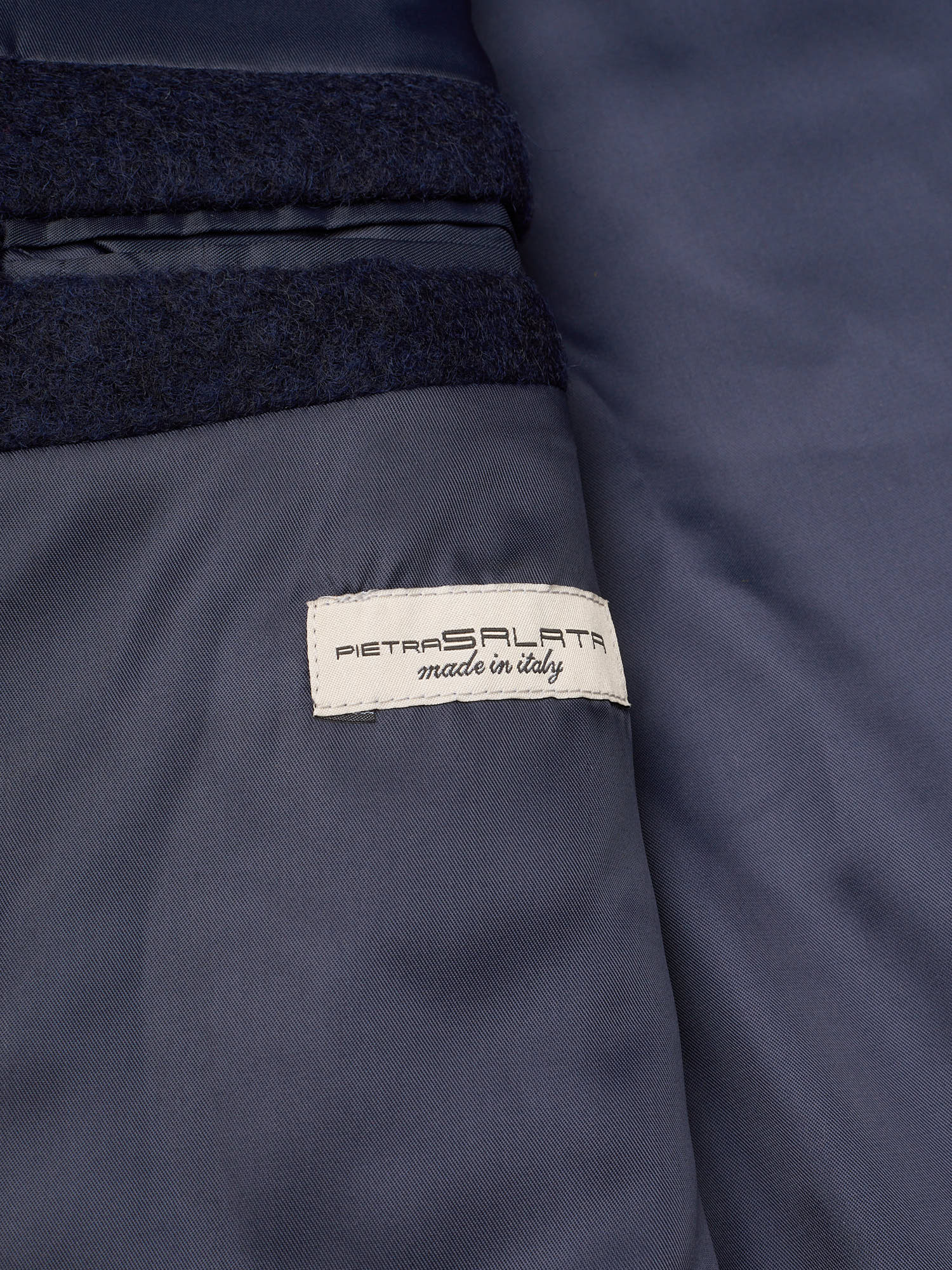 PIETRA SALATA Napoli Blue Peacot In Lana Cotta Wool Polyester Jacket NEW