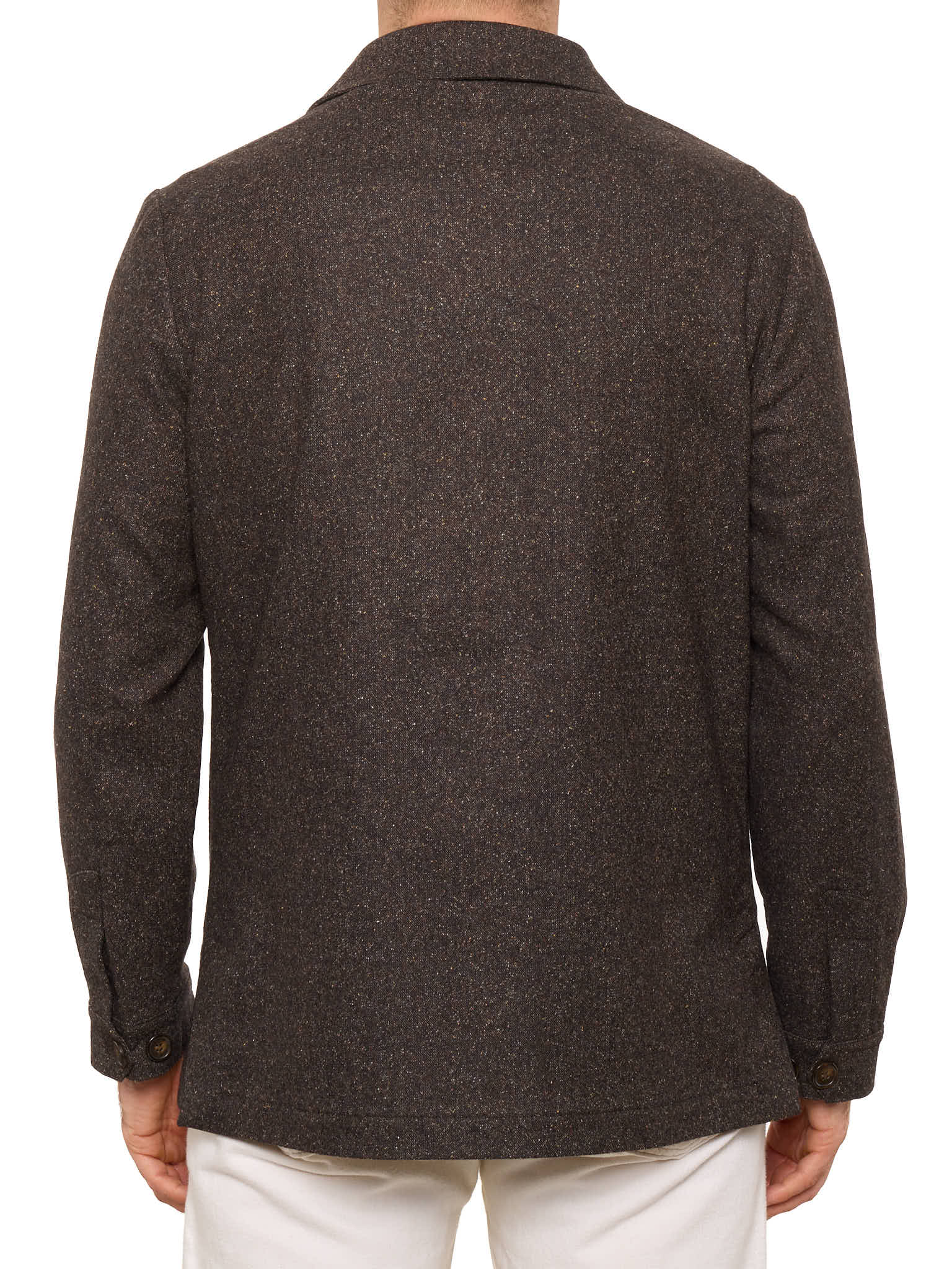 PIETRA SALATA Napoli Brown Donegal Wool-Silk Blend Stretch Jacket NEW M