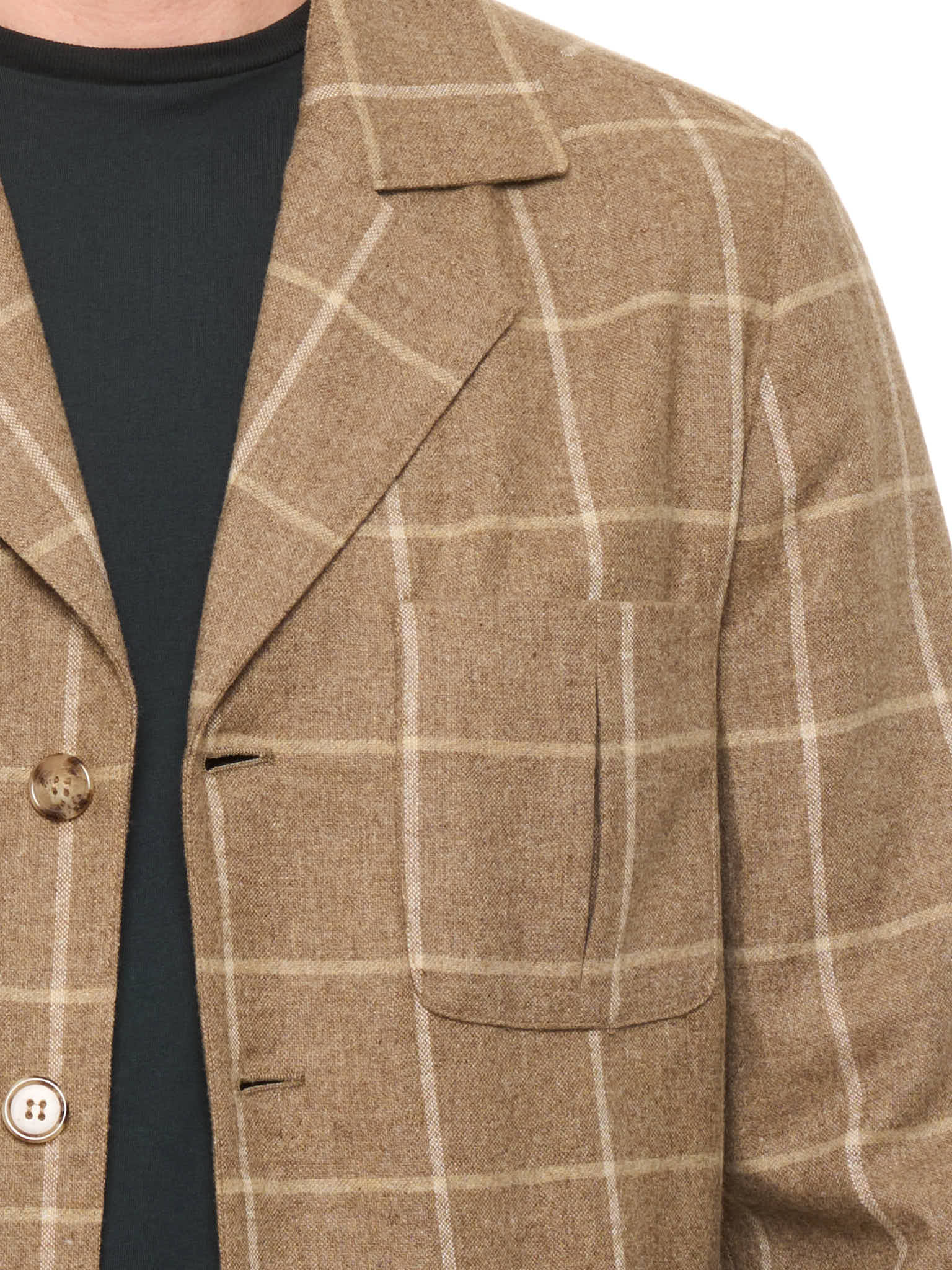 PIETRA SALATA Napoli Brown Plaid Virgin Wool Blazer Jacket NEW