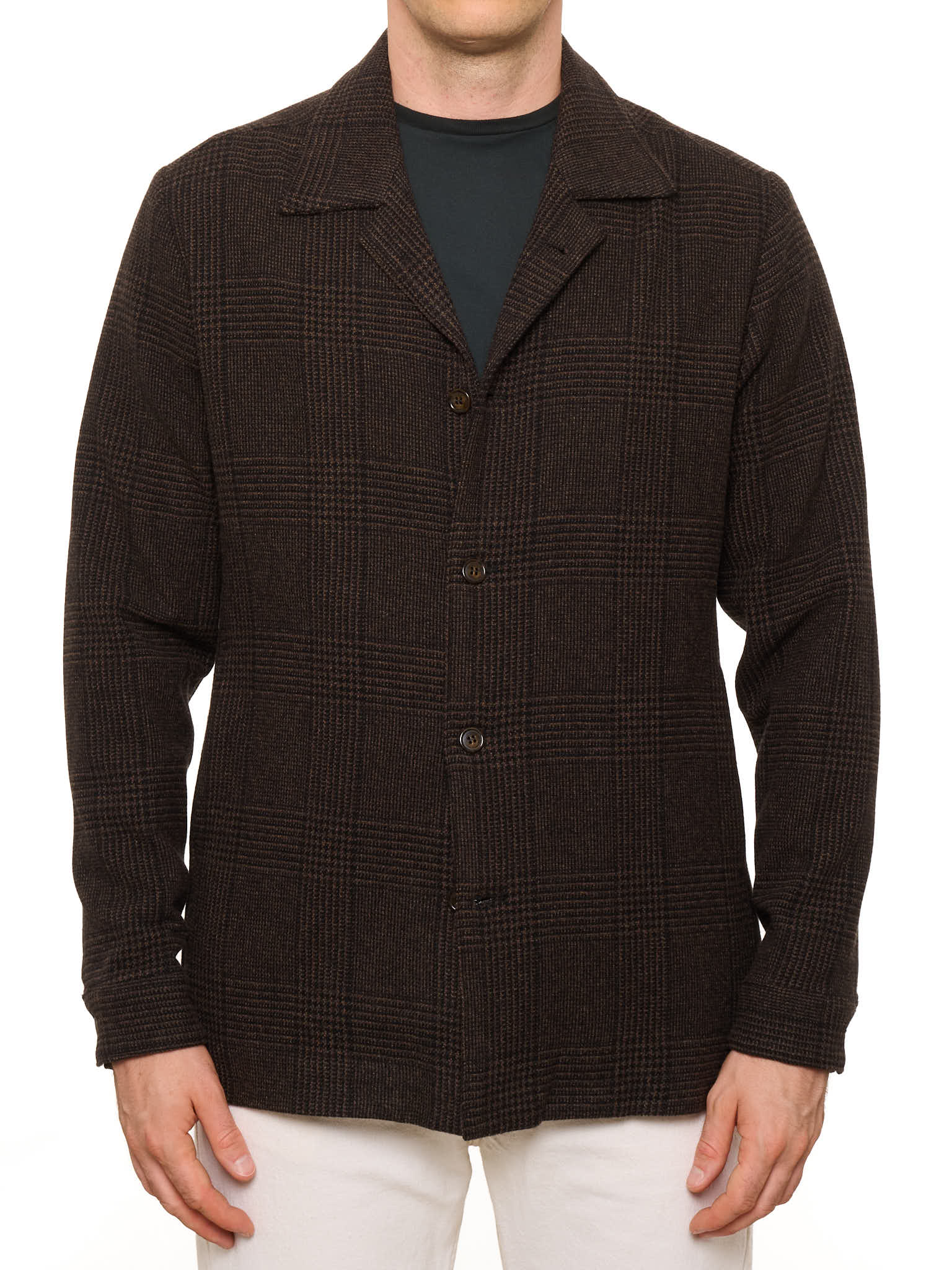 PIETRA SALATA Napoli Brown Plaid Virgin Wool Jacket NEW