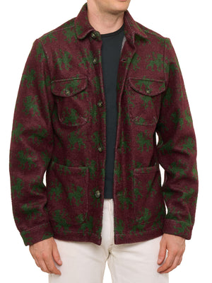 PIETRA SALATA Napoli Burgundy-Green Jacket Overshirt NEW XL