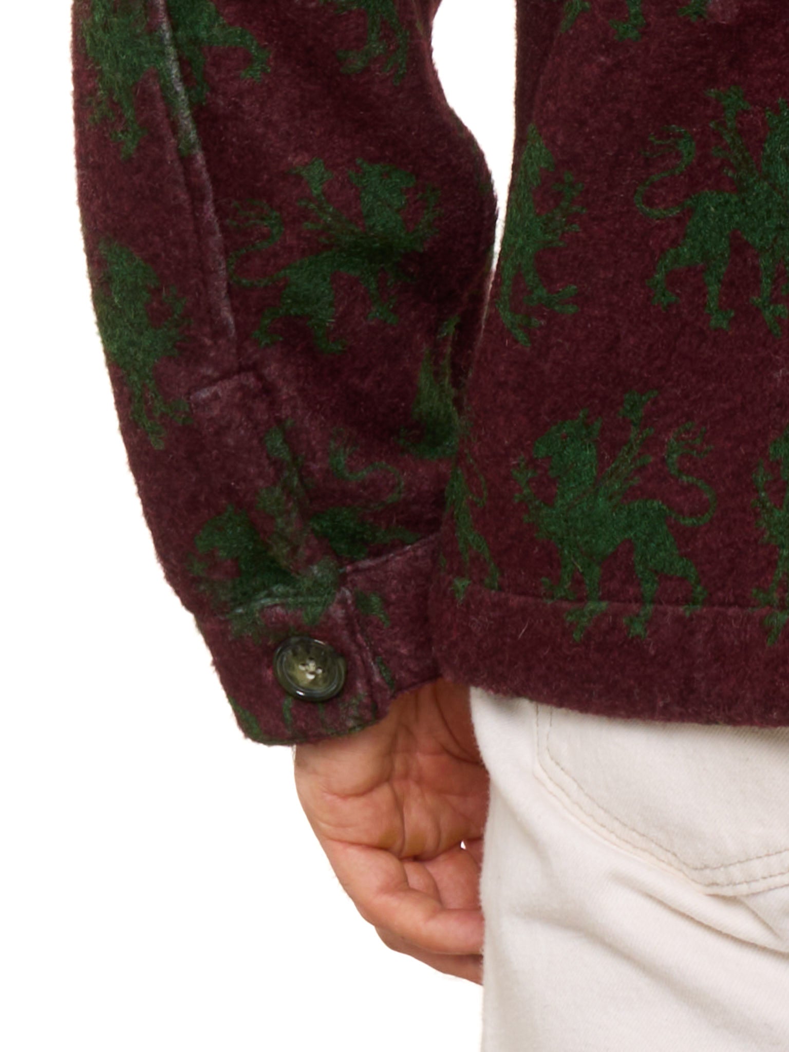 PIETRA SALATA Napoli Burgundy-Green Jacket Overshirt NEW XL