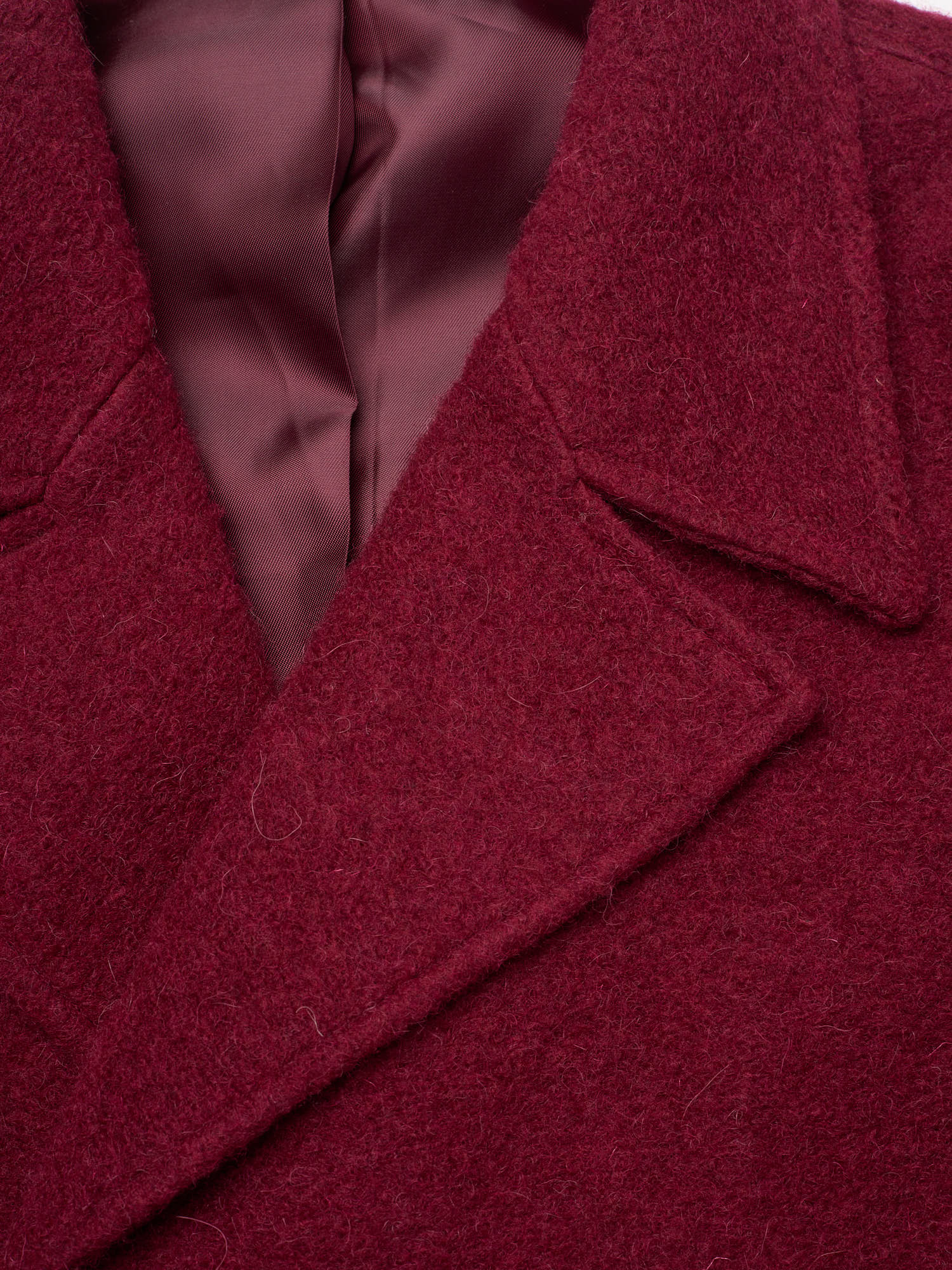 PIETRA SALATA Napoli Burgundy Peacot In Lana Cotta Wool Jacket