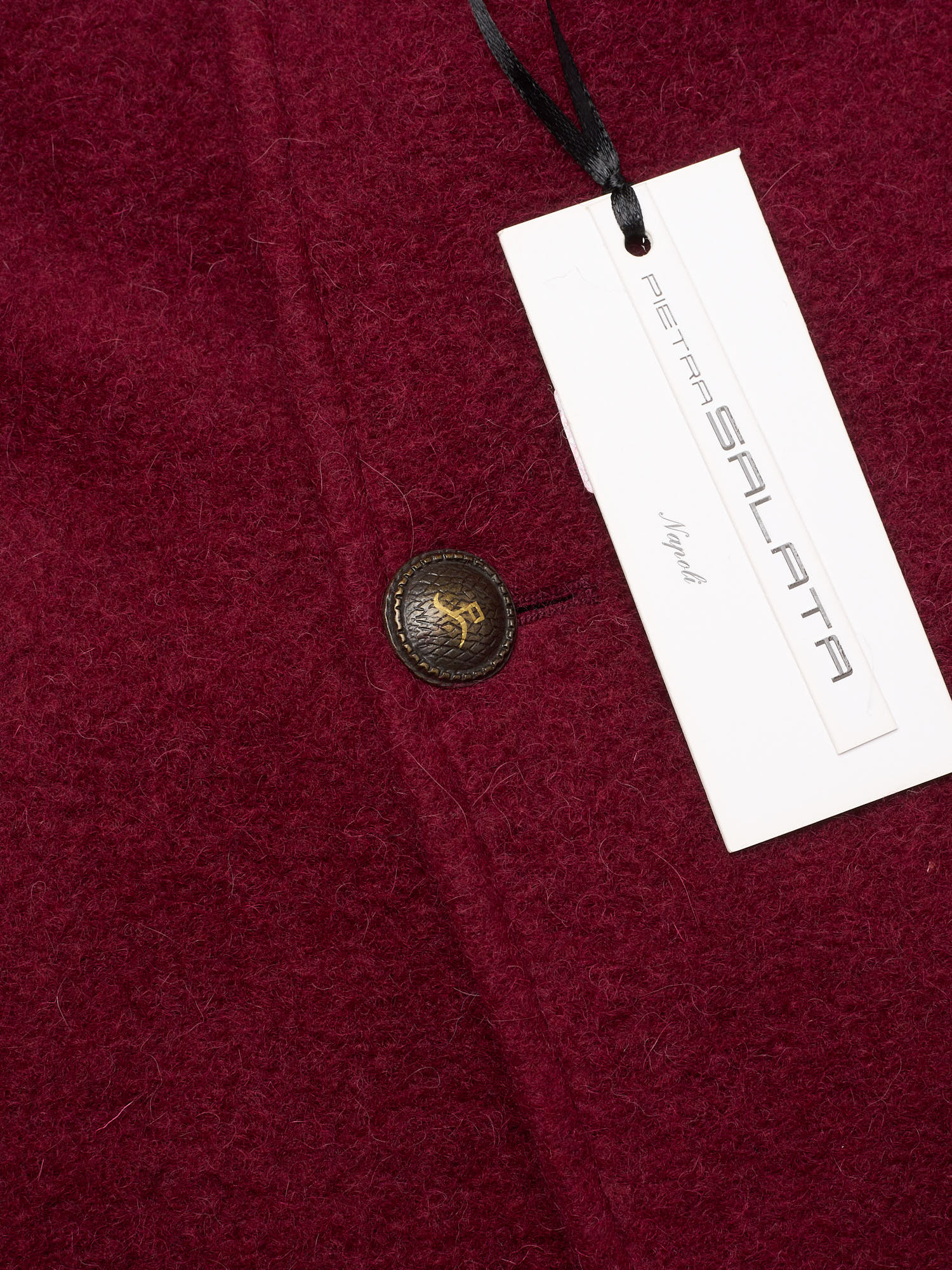 PIETRA SALATA Napoli Burgundy Peacot In Lana Cotta Wool Jacket