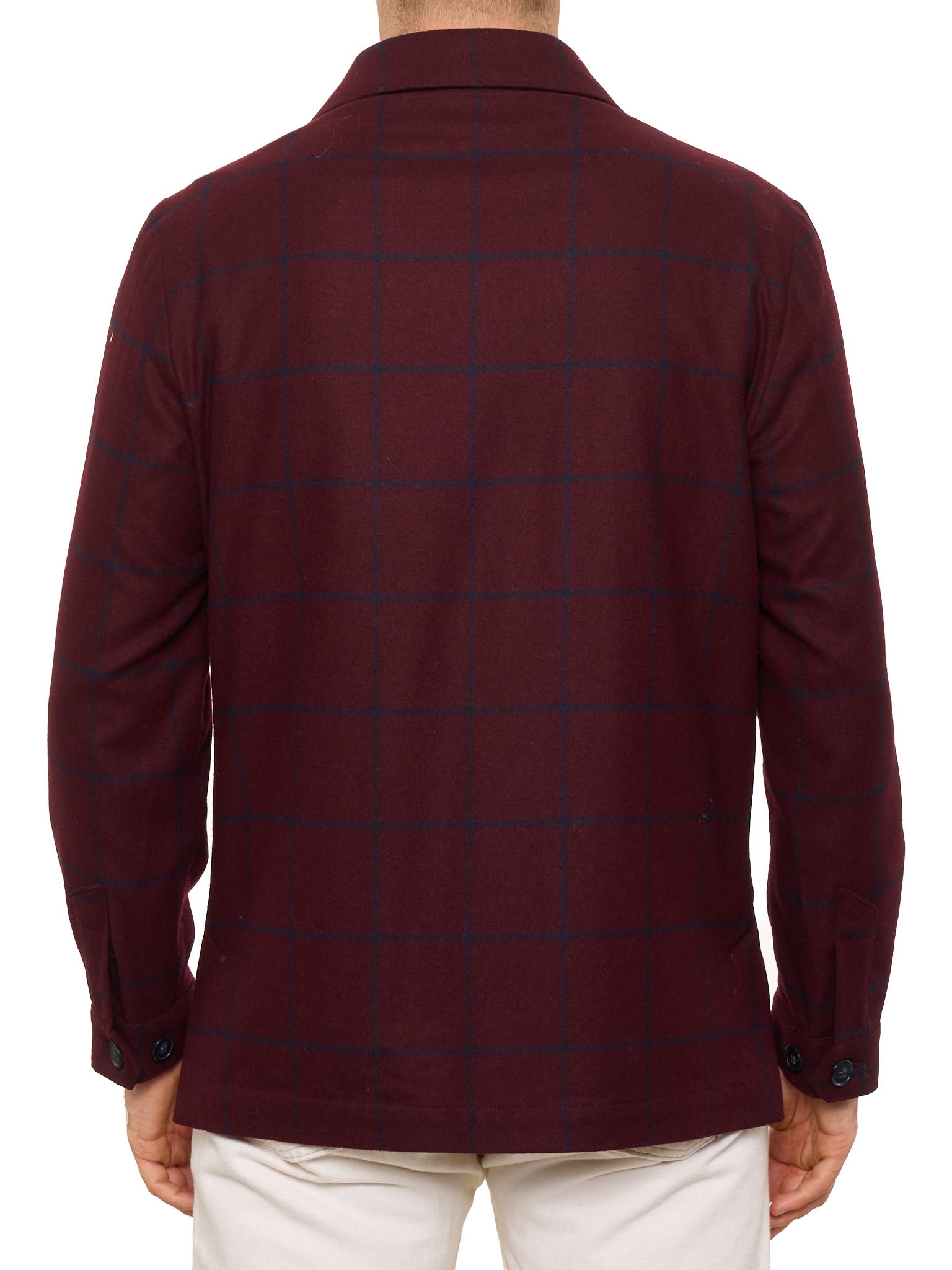 PIETRA SALATA Napoli Burgundy Plaid Wool Blend Stretch Jacket NEW