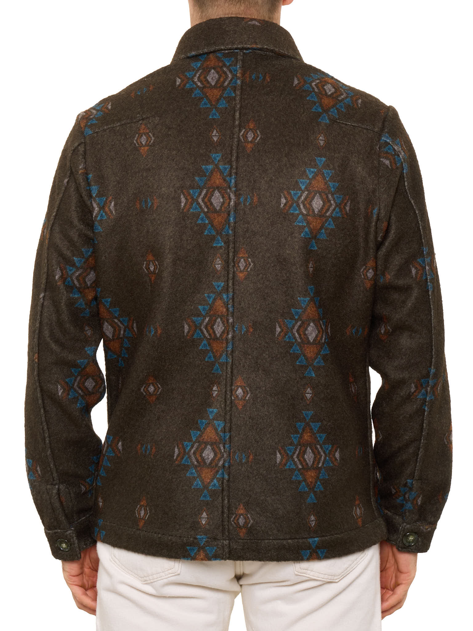 PIETRA SALATA Southwestern Navajo Geometric Safari Jacket Overshirt NEW