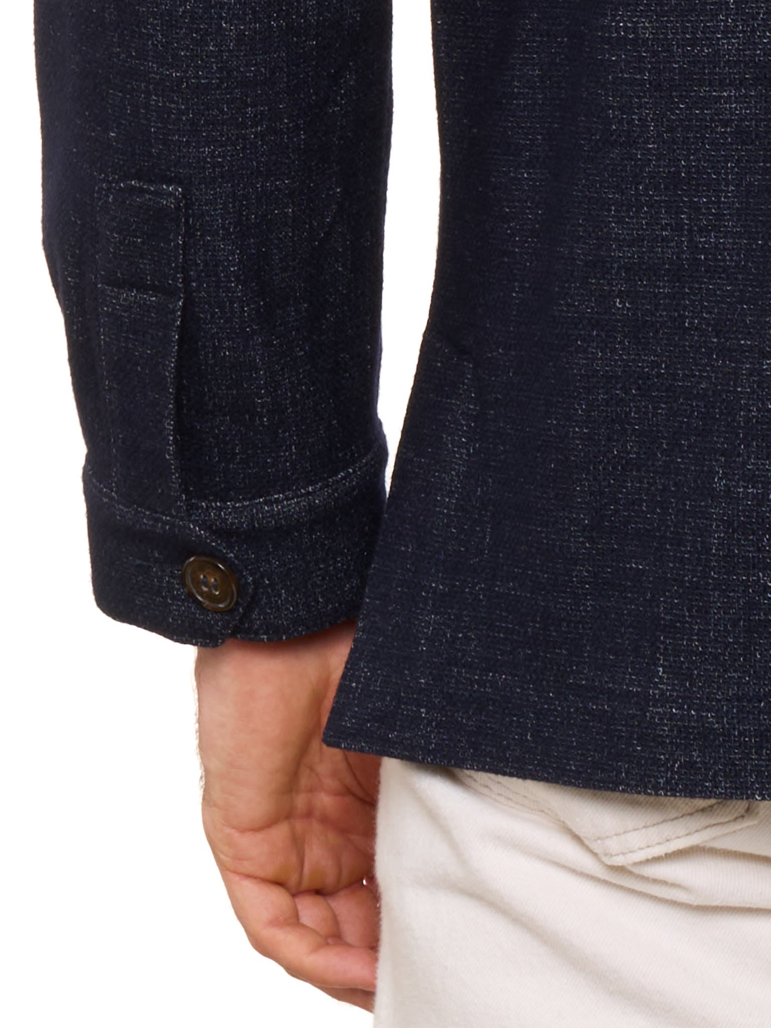 PIETRA SALATA Napoli Dark Blue Wool-Cotton Jacket Overshirt NEW