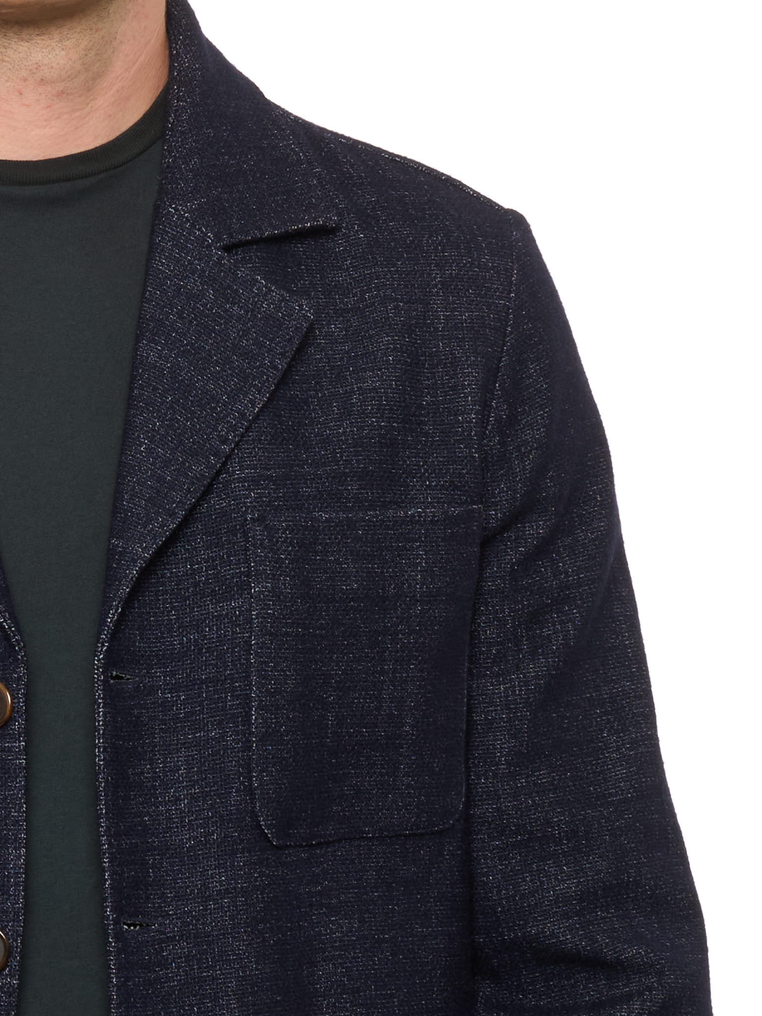 PIETRA SALATA Napoli Dark Blue Wool-Cotton Jacket Overshirt NEW