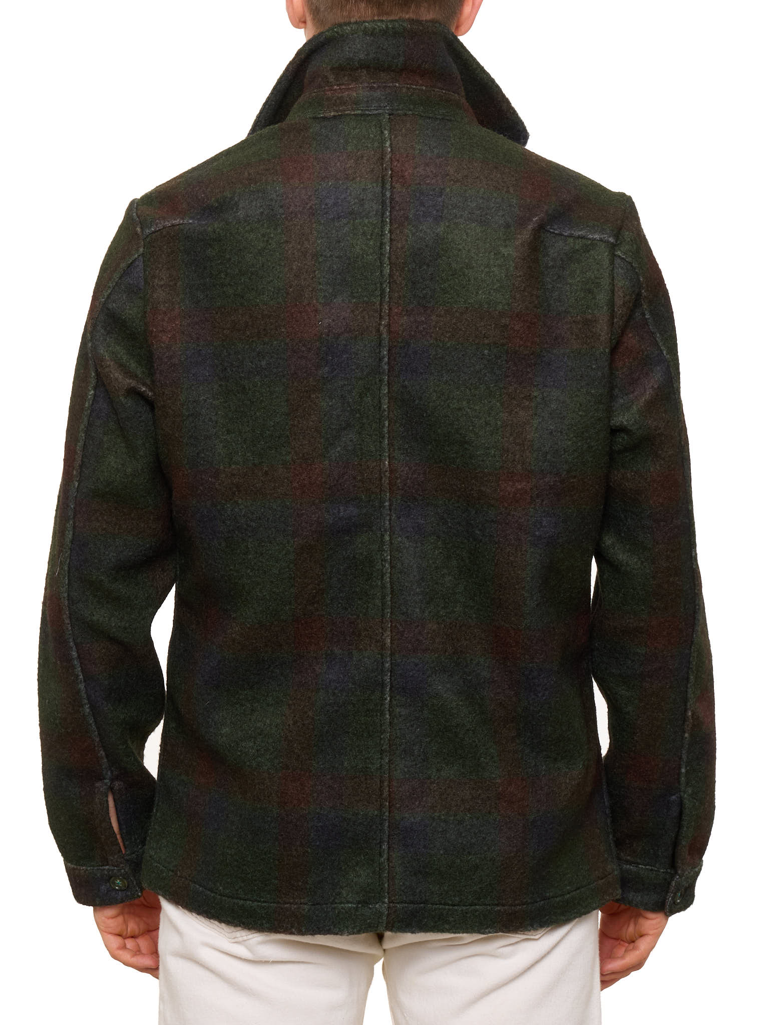 PIETRA SALATA Napoli Dark Green Plaid Safari Jacket Overshirt