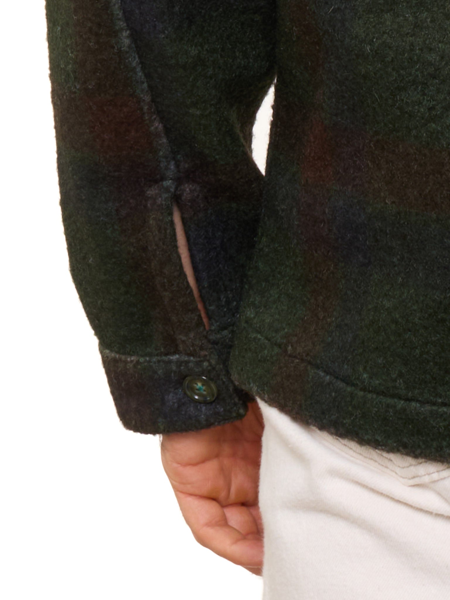 PIETRA SALATA Napoli Dark Green Plaid Safari Jacket Overshirt