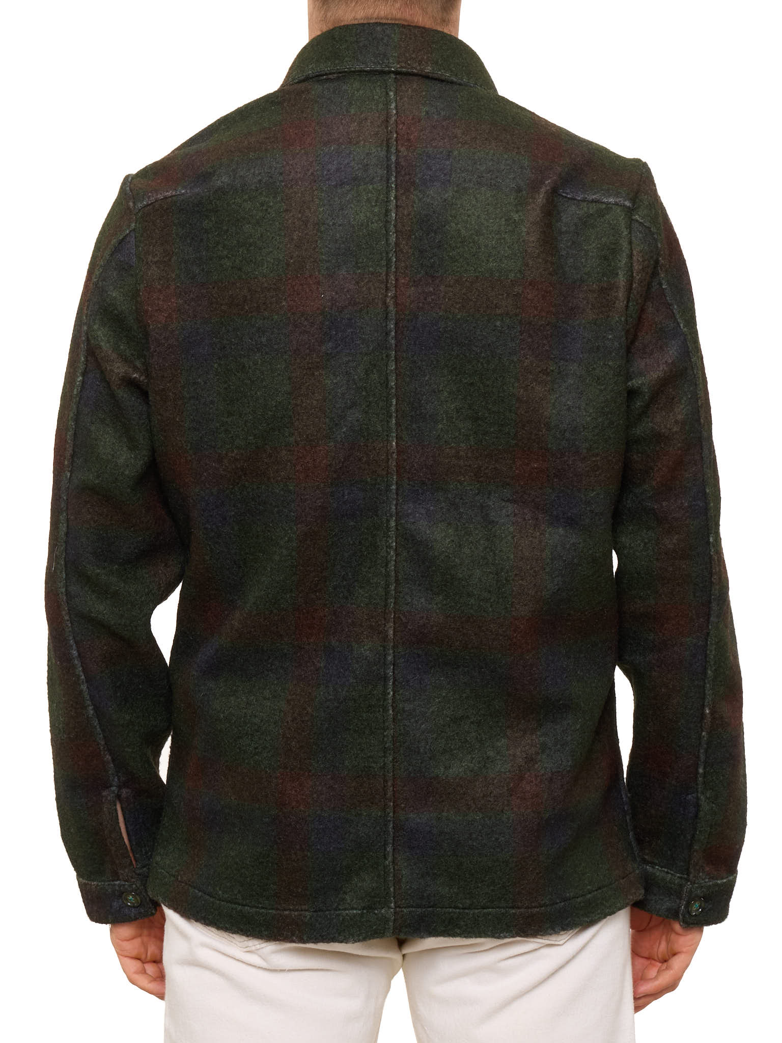 PIETRA SALATA Napoli Dark Green Plaid Safari Jacket Overshirt