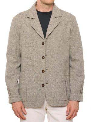 PIETRA SALATA Napoli Gray Herringbone Wool-Cashmere Jacket NEW L
