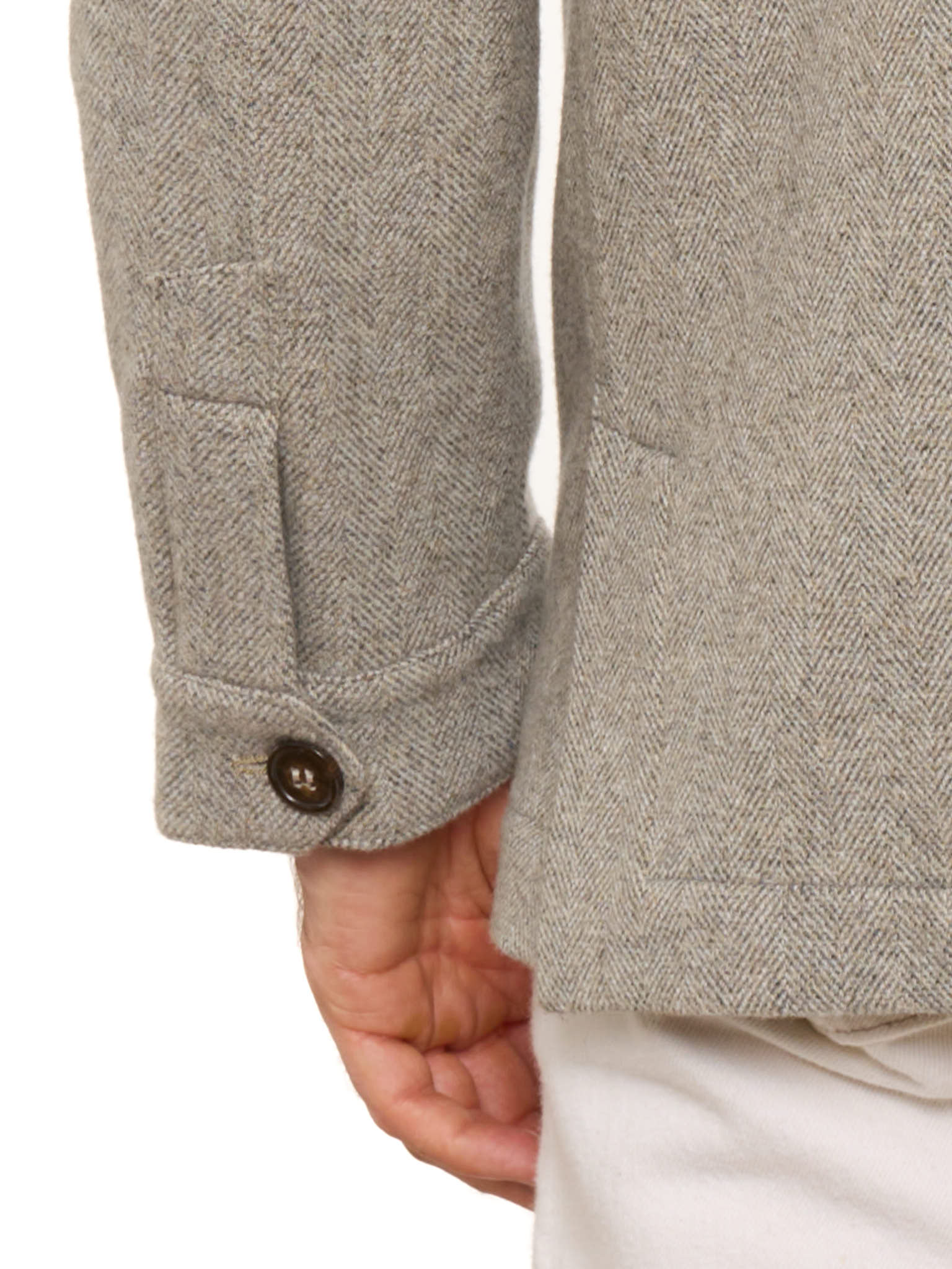 PIETRA SALATA Napoli Gray Herringbone Wool-Cashmere Jacket NEW L