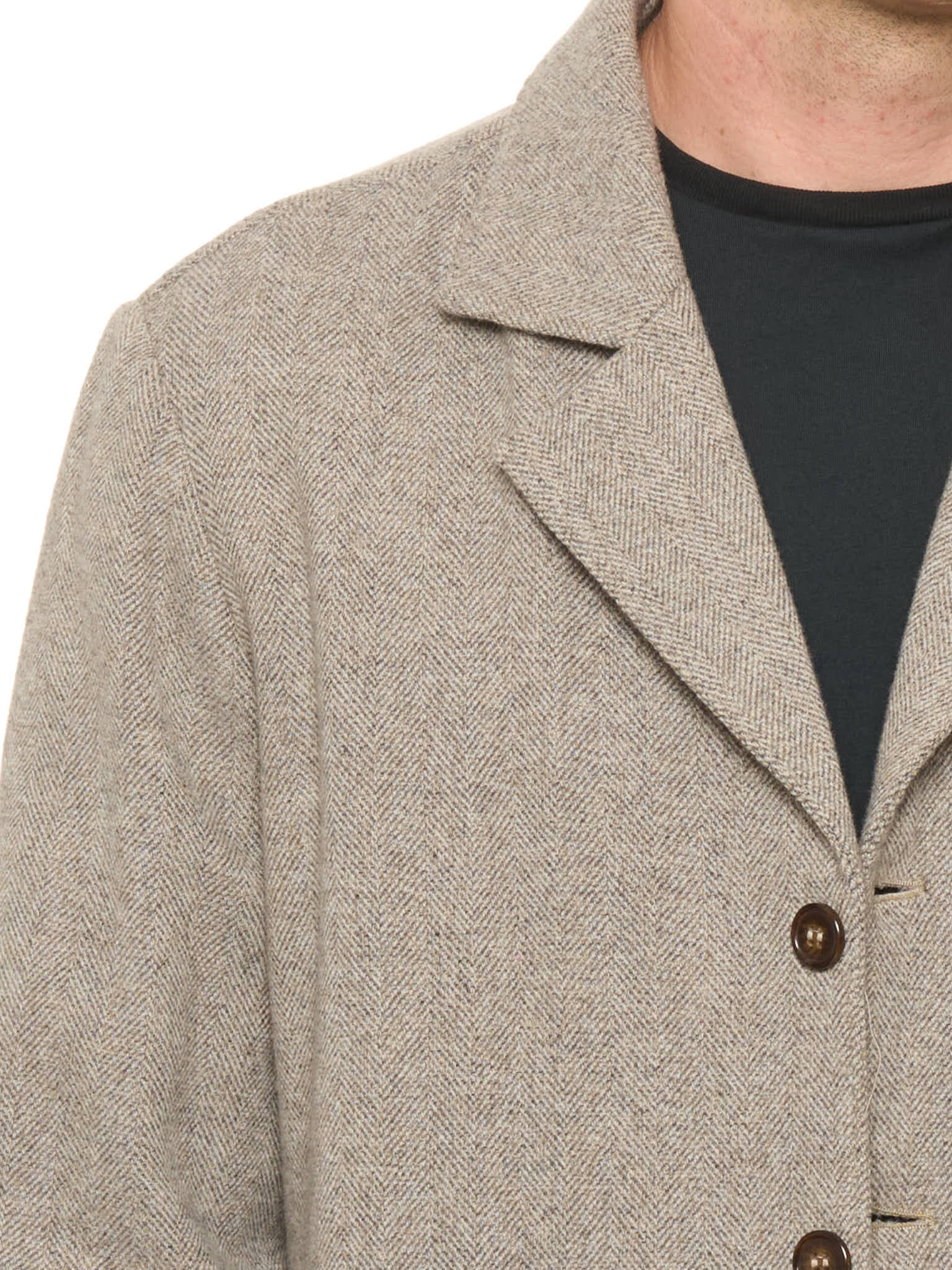 PIETRA SALATA Napoli Gray Herringbone Wool-Cashmere Jacket NEW L
