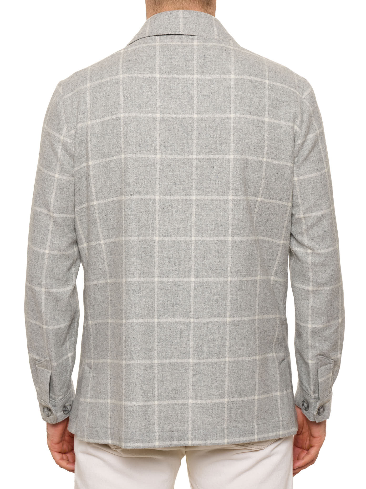 PIETRA SALATA Napoli Gray Plaid Wool Blazer Jacket NEW L