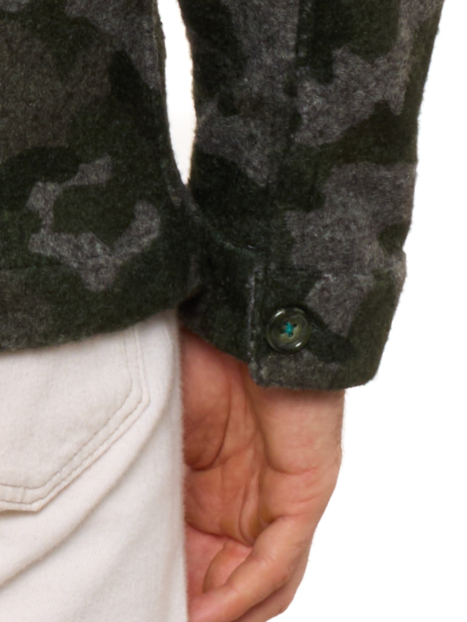 PIETRA SALATA Napoli Green-Gray Camo Safari Jacket Overshirt NEW