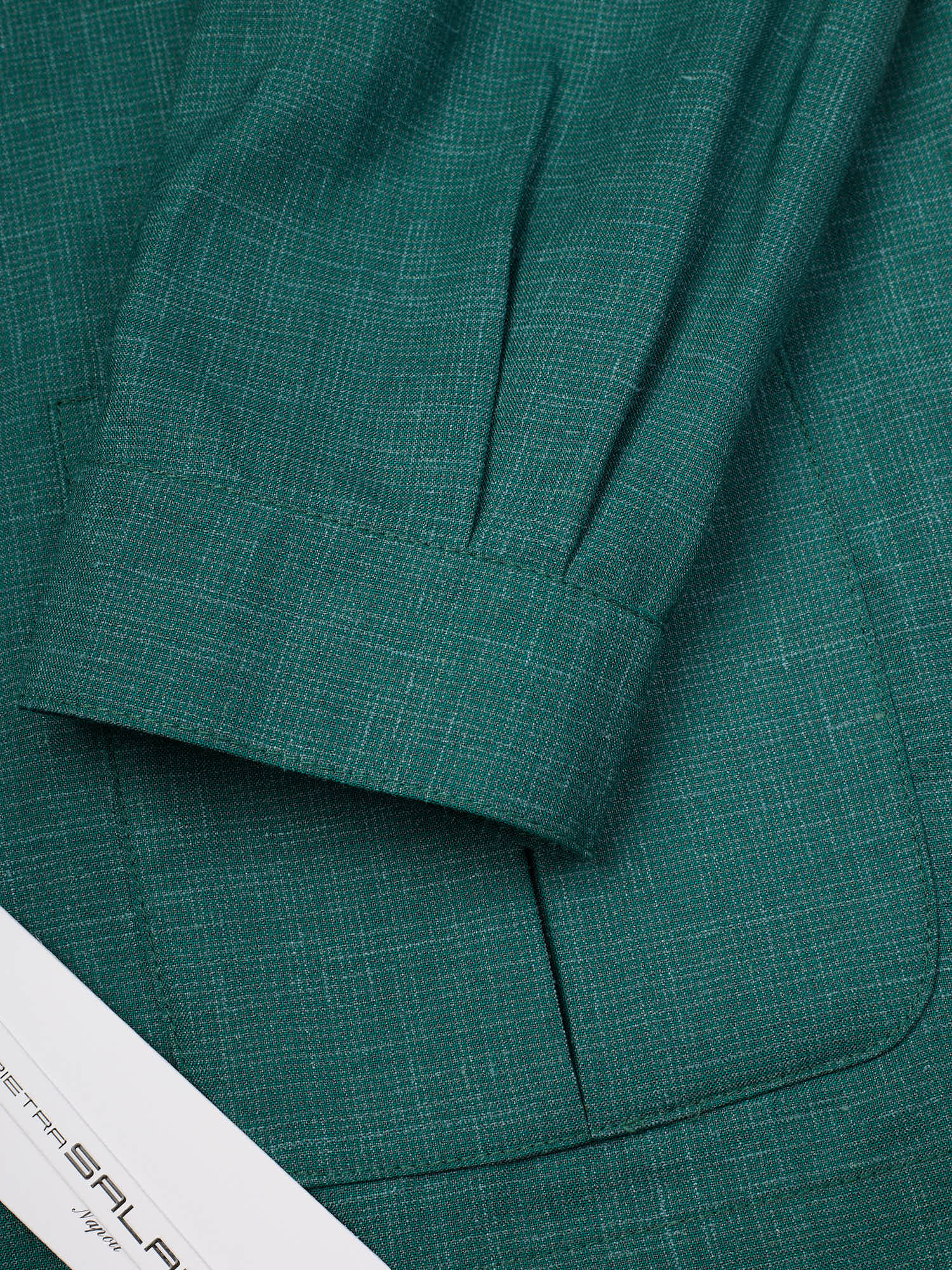PIETRA SALATA Napoli Green Drago Wool-Silk-Linen Ultralight Jacket