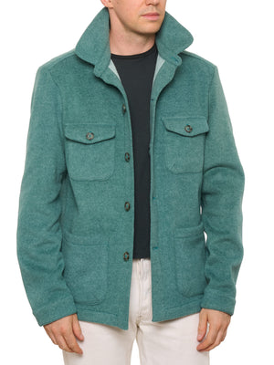 PIETRA SALATA Napoli Teal Safari Jacket Overshirt NEW