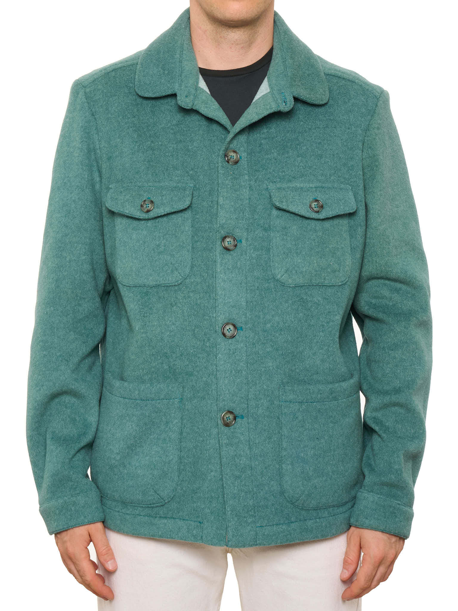 PIETRA SALATA Napoli Teal Safari Jacket Overshirt NEW