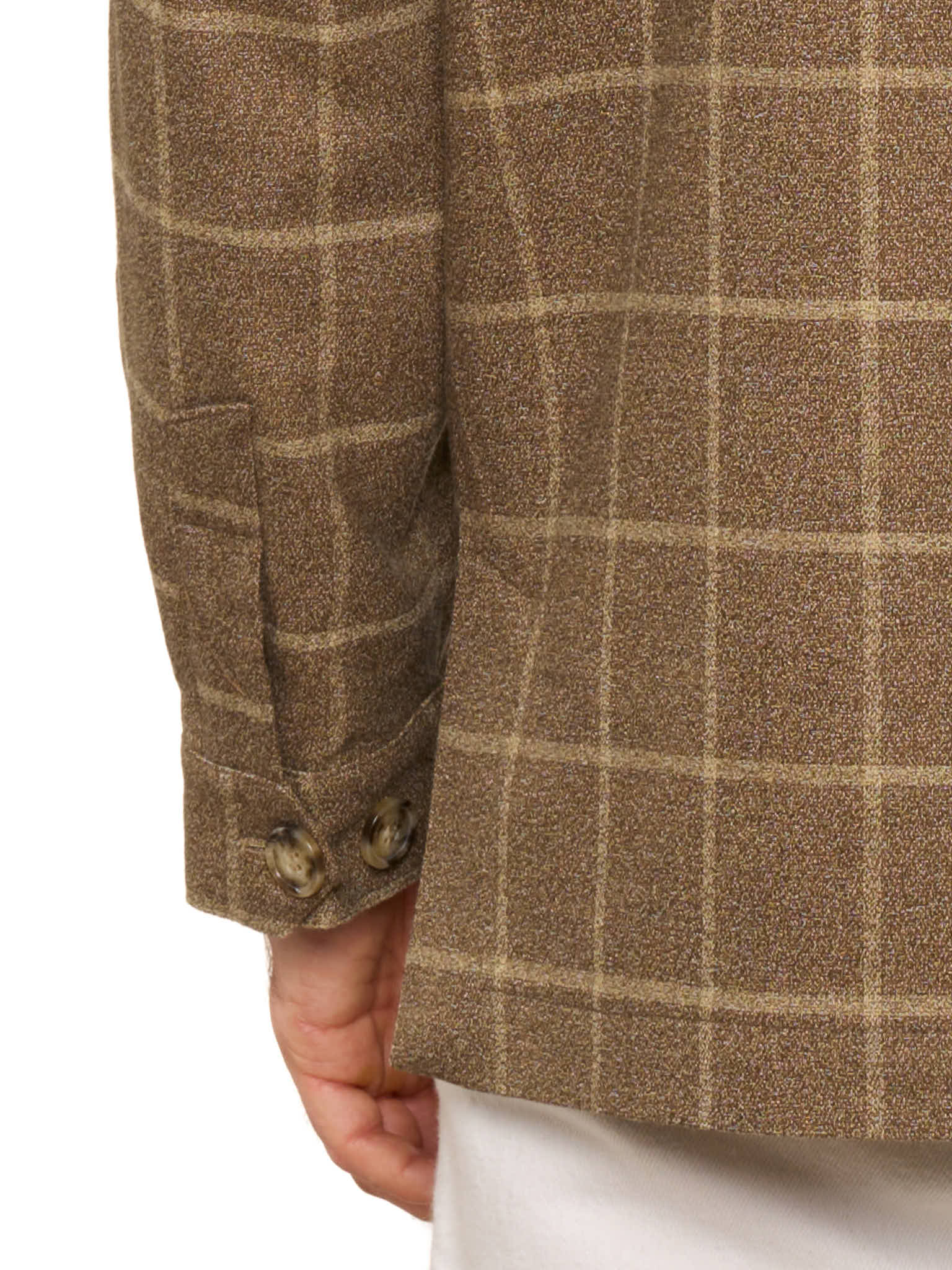 PIETRA SALATA Napoli Brown Winsowpane Wool Blend Stretch Jacket NEW