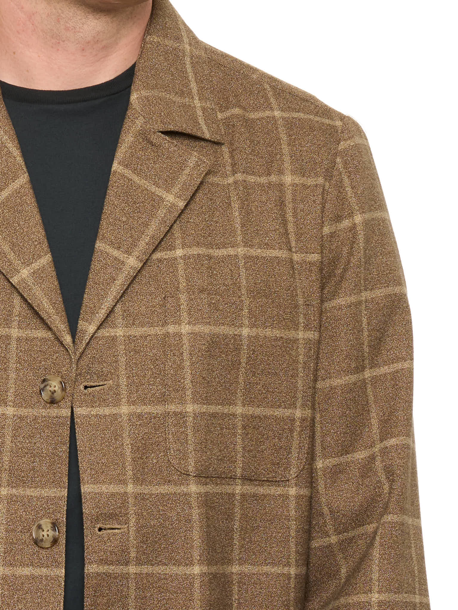 PIETRA SALATA Napoli Brown Winsowpane Wool Blend Stretch Jacket NEW