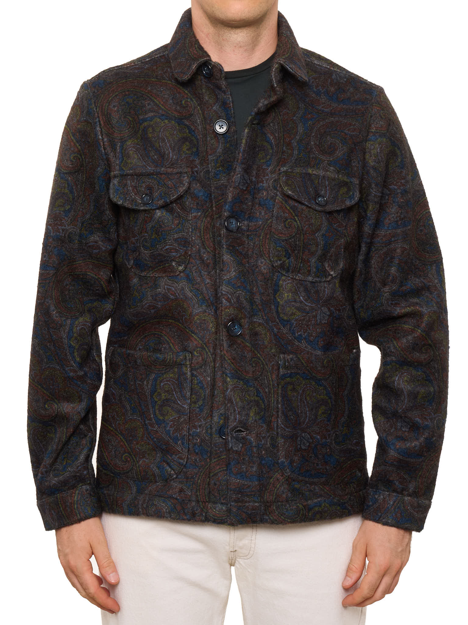 PIETRA SALATA Napoli Multicolor Paisley Safari Jacket Overshirt