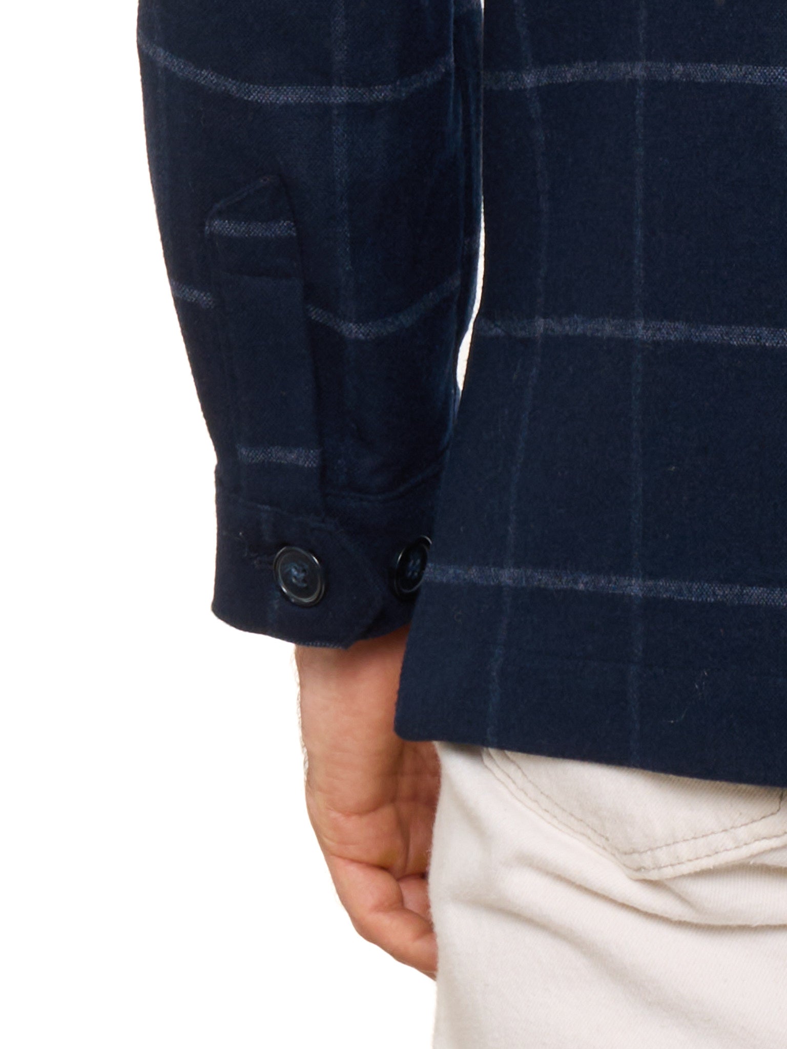 PIETRA SALATA Napoli Navy Blue Plaid Virgin Wool Blazer Jacket NEW