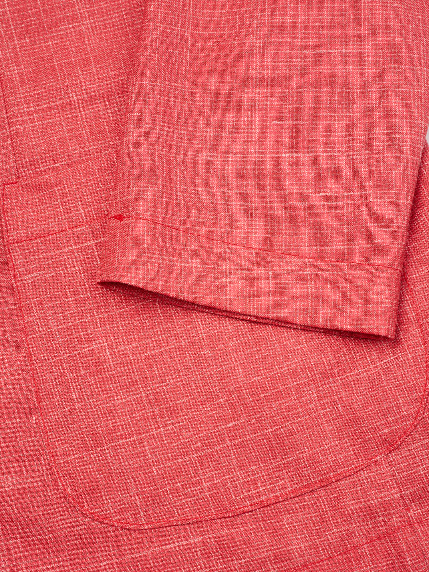 PIETRA SALATA Napoli Coral-Red Jacket Drago Wool-Silk-Linen Ultralight Jacket Blazer