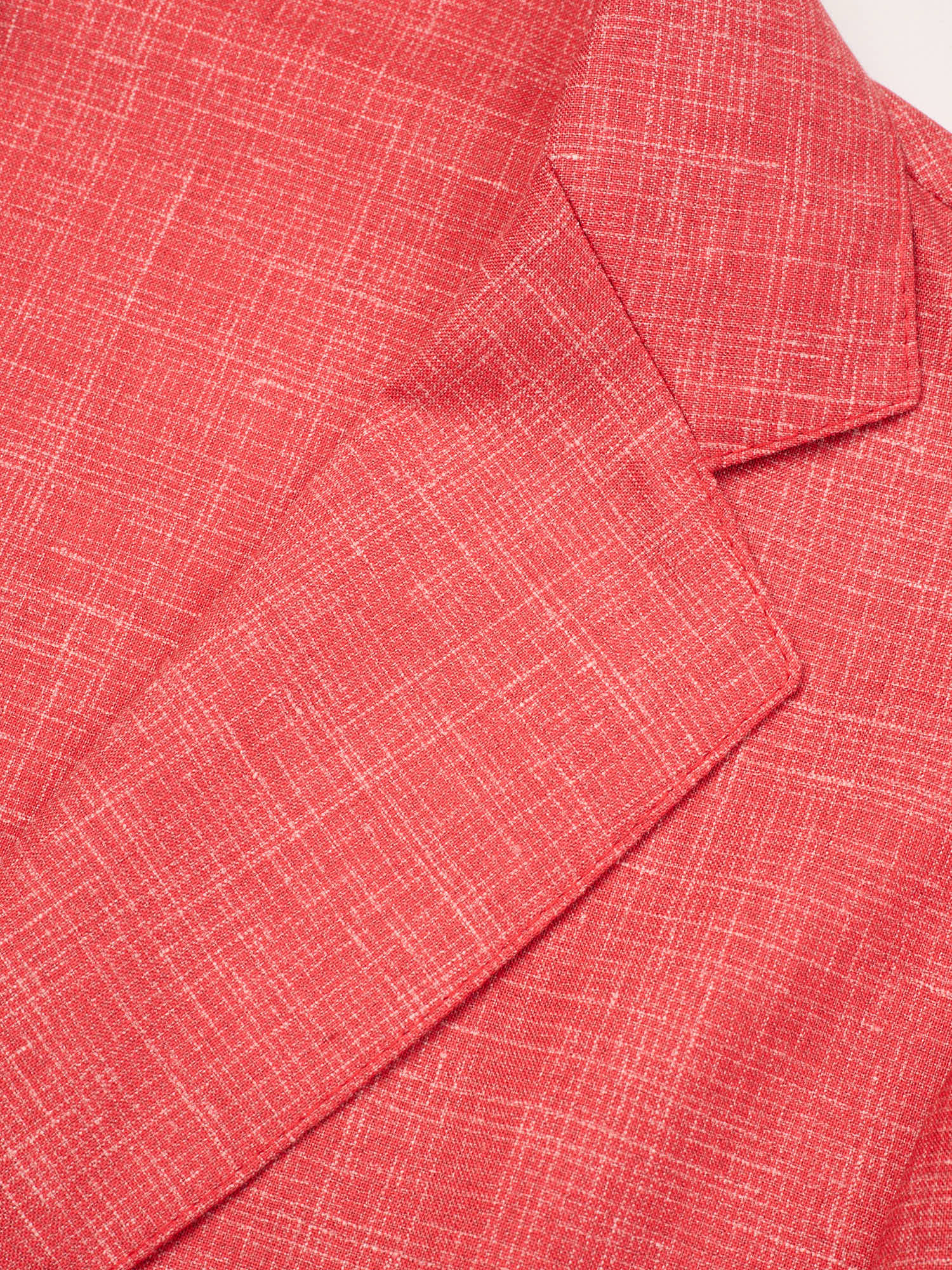 PIETRA SALATA Napoli Coral-Red Jacket Drago Wool-Silk-Linen Ultralight Jacket Blazer