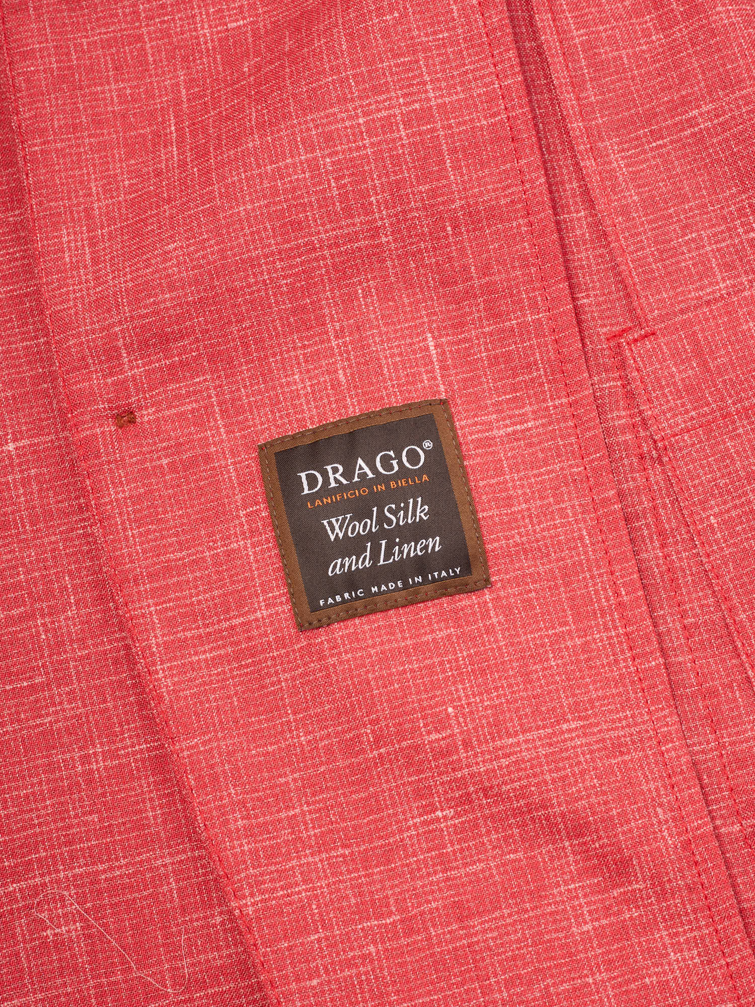 PIETRA SALATA Napoli Coral-Red Jacket Drago Wool-Silk-Linen Ultralight Jacket Blazer