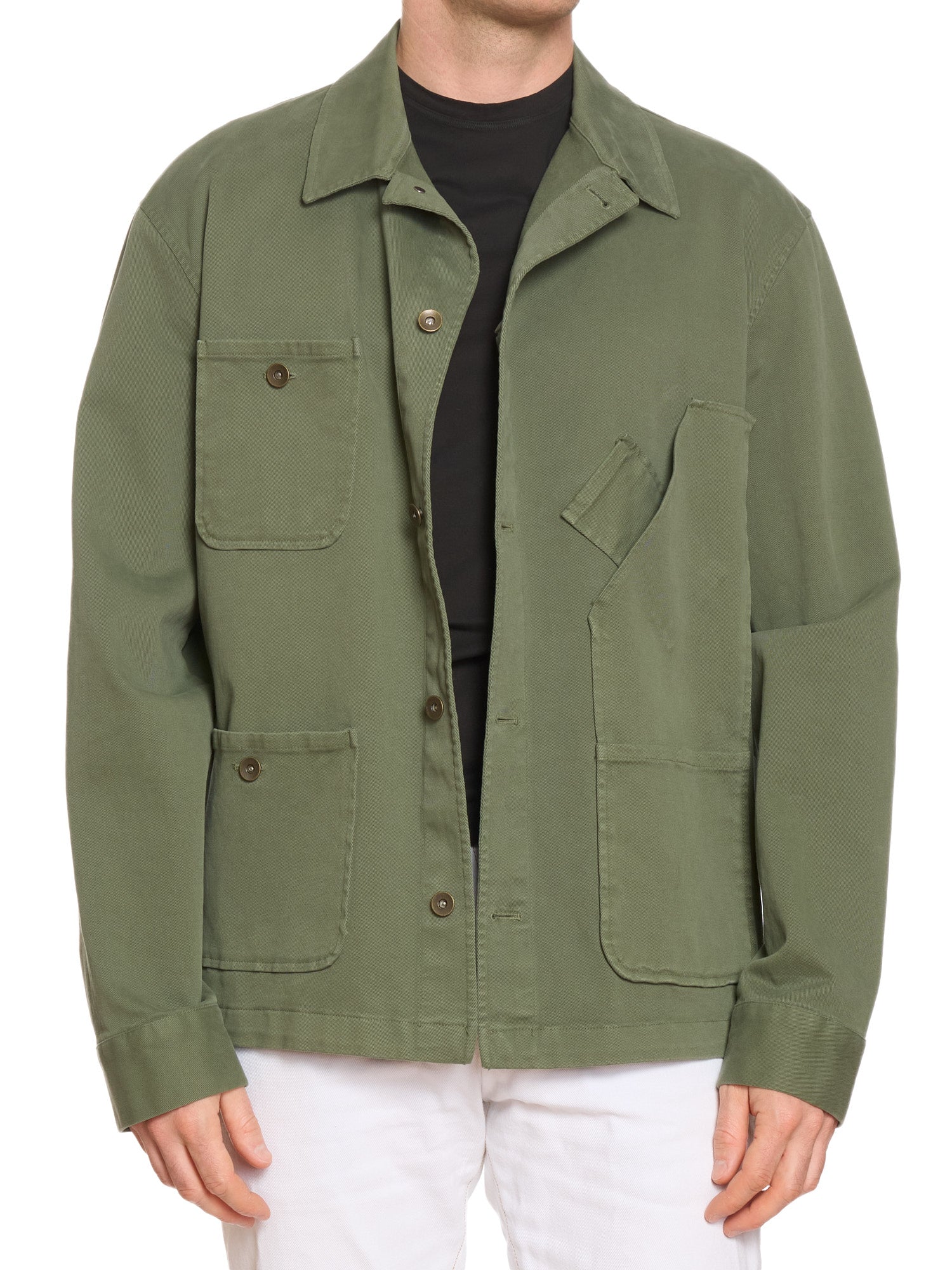 PIETRA SALATA Napoli Sage Green Multi Pocket Work Jacket  Chore-Coat