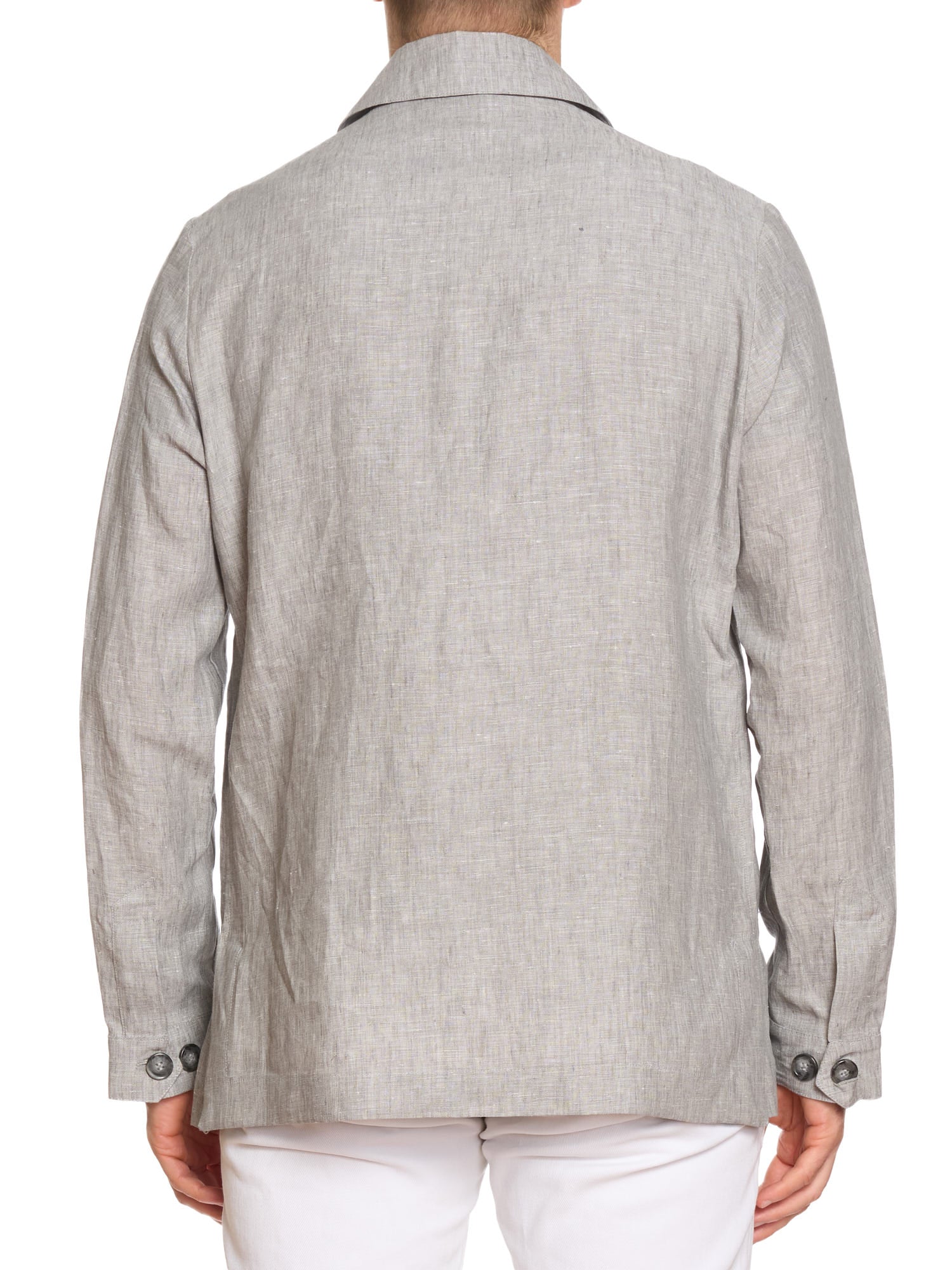PIETRA SALATA Napoli "John Jacket" Heather Gray Melange Linen Jacket