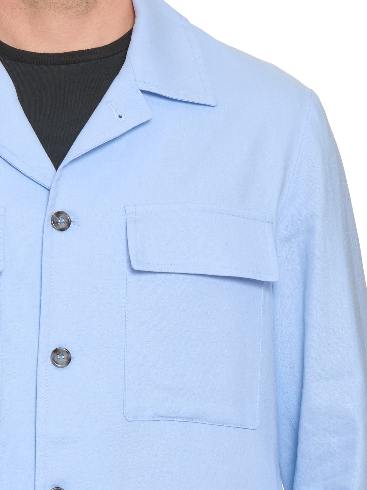 PIETRA SALATA Napoli "Miseno" Blue Wool Lightweight Jacket NEW
