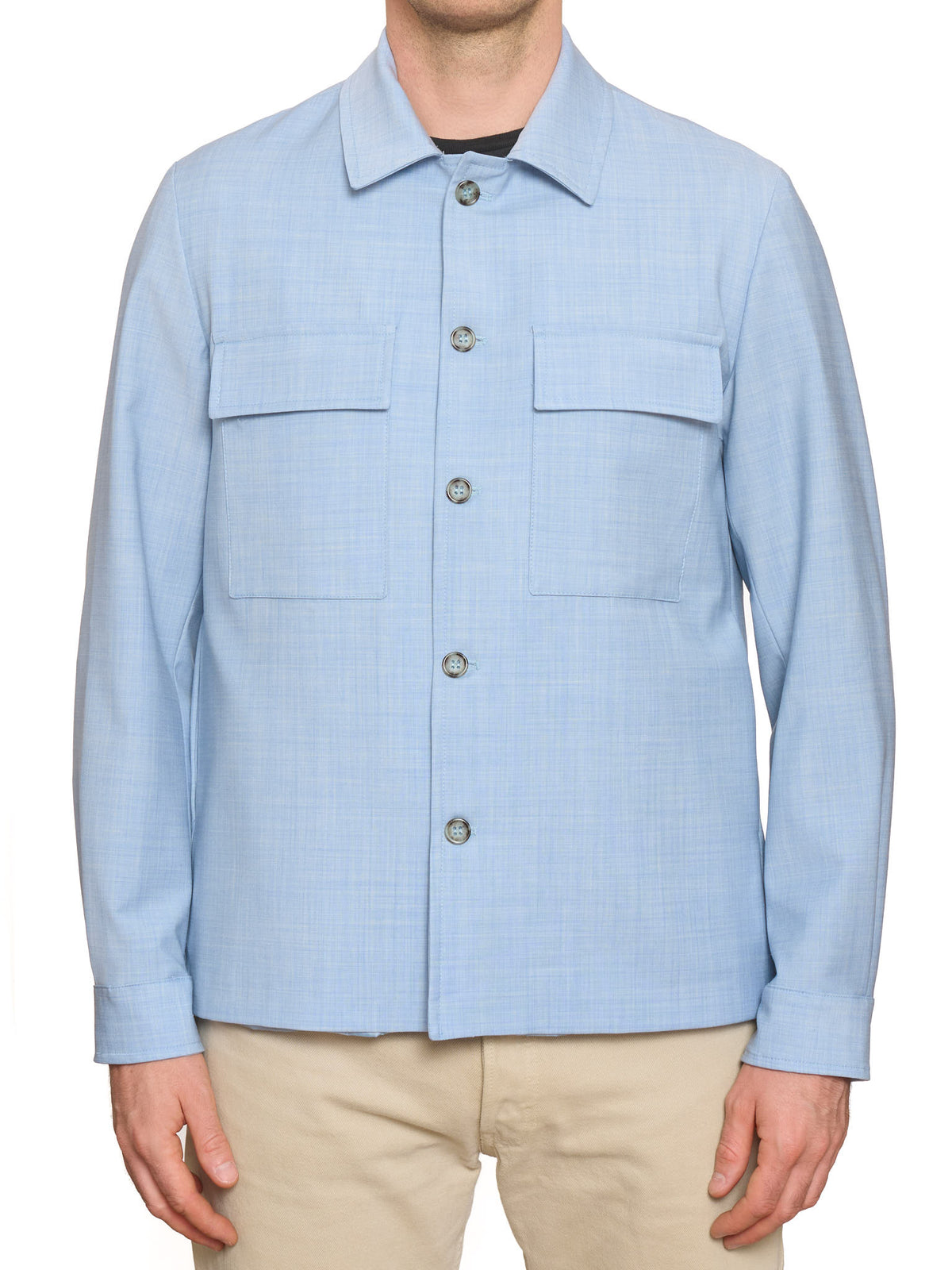 PIETRA SALATA Napoli "Miseno" Blue Wool Lightweight Jacket NEW