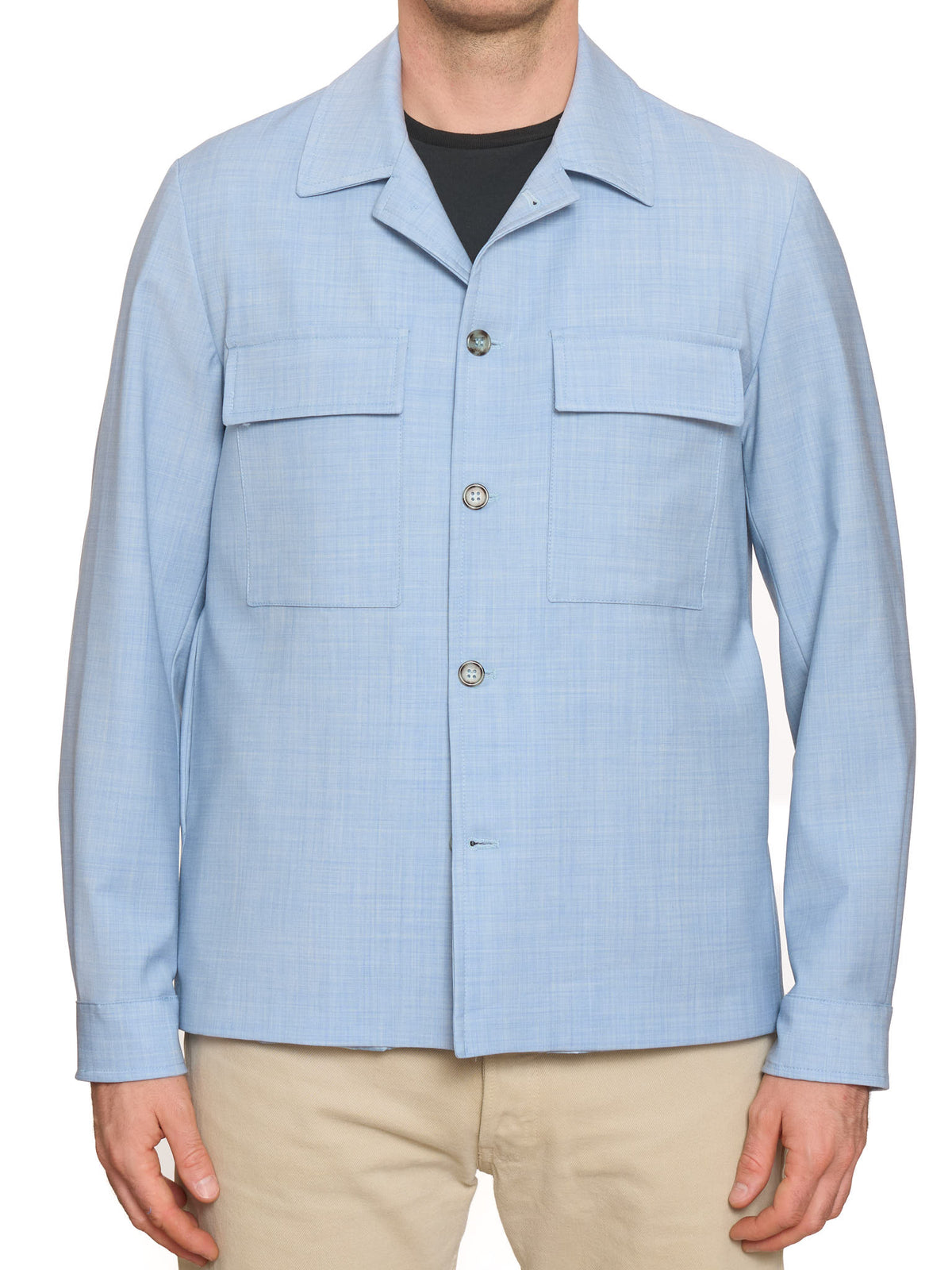 PIETRA SALATA Napoli "Miseno" Blue Wool Lightweight Jacket NEW