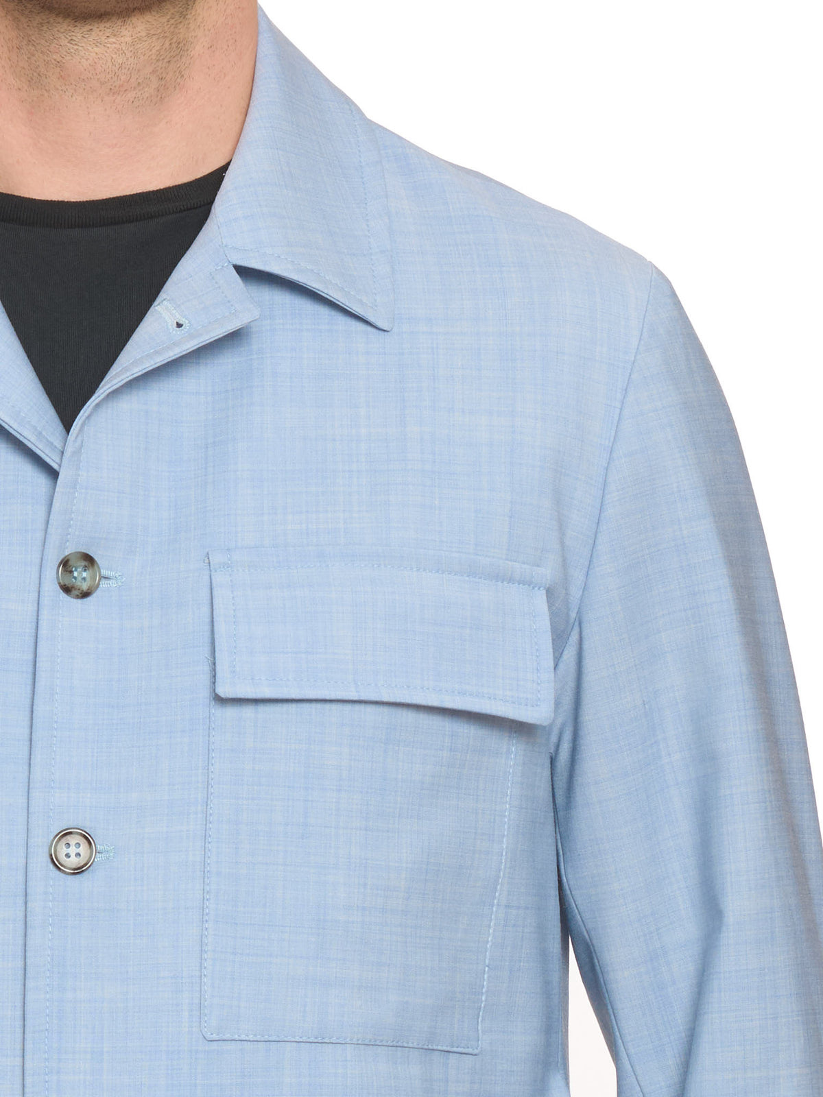 PIETRA SALATA Napoli "Miseno" Blue Wool Lightweight Jacket NEW