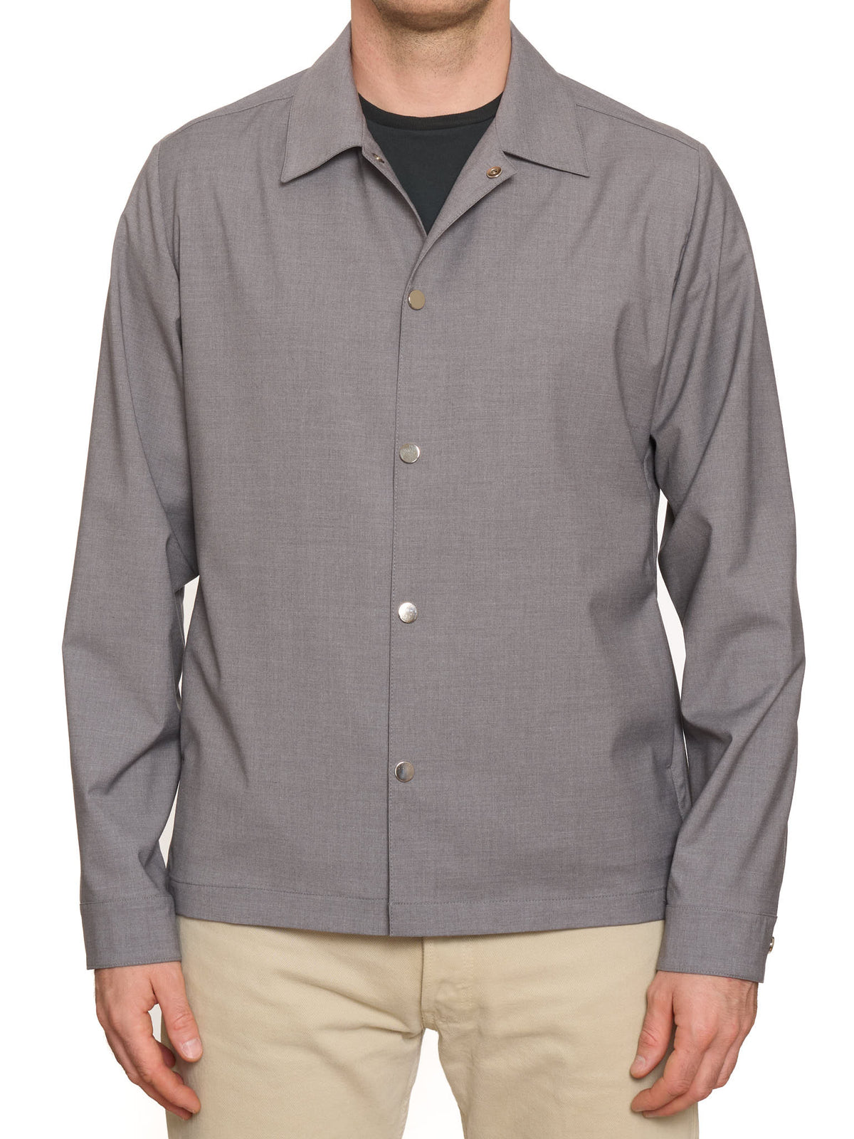 PIETRA SALATA Napoli "Paul" Gray Lightweight Overshirt Jacket NEW
